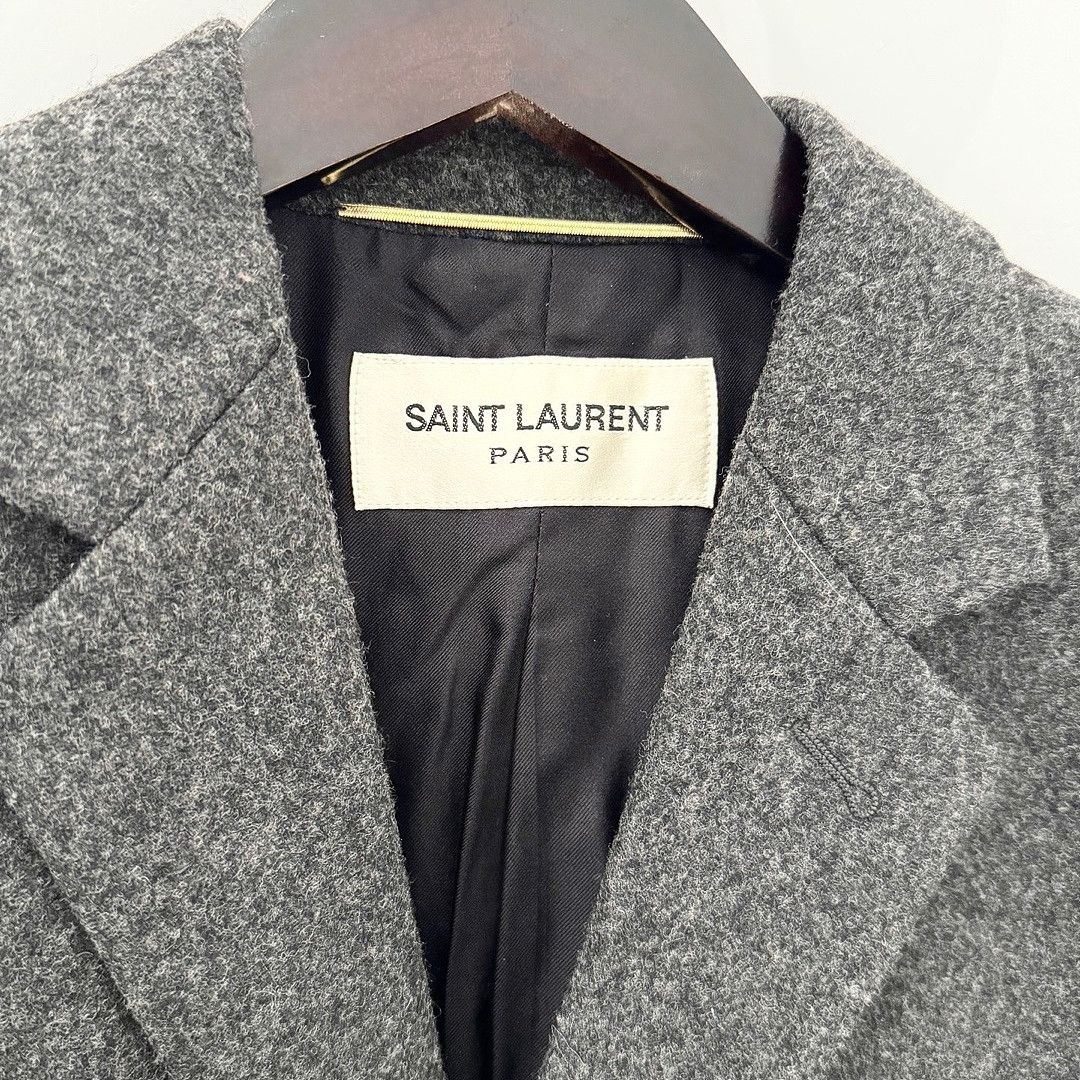 Saint Laurent Paris Saint Laurent Grey Wool Coat Size 36 Size XS / US 0-2 / IT 36-38 - 3 Thumbnail