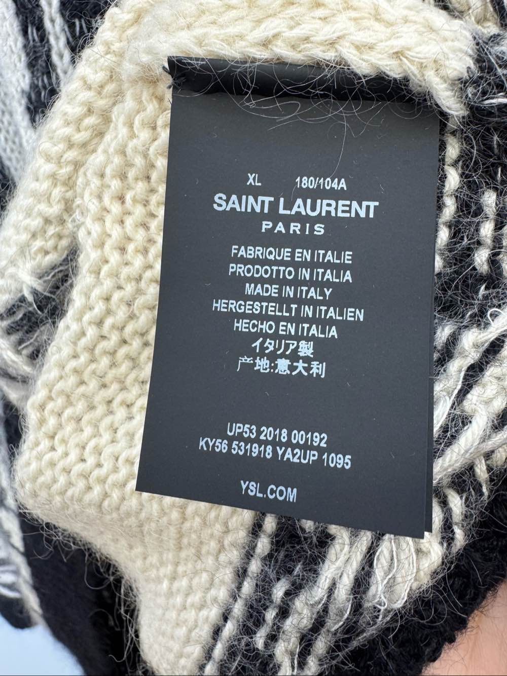 Saint Laurent Paris Saint Laurent Graphic Knit Sweater Size XL Size US XL / EU 56 / 4 - 4 Thumbnail
