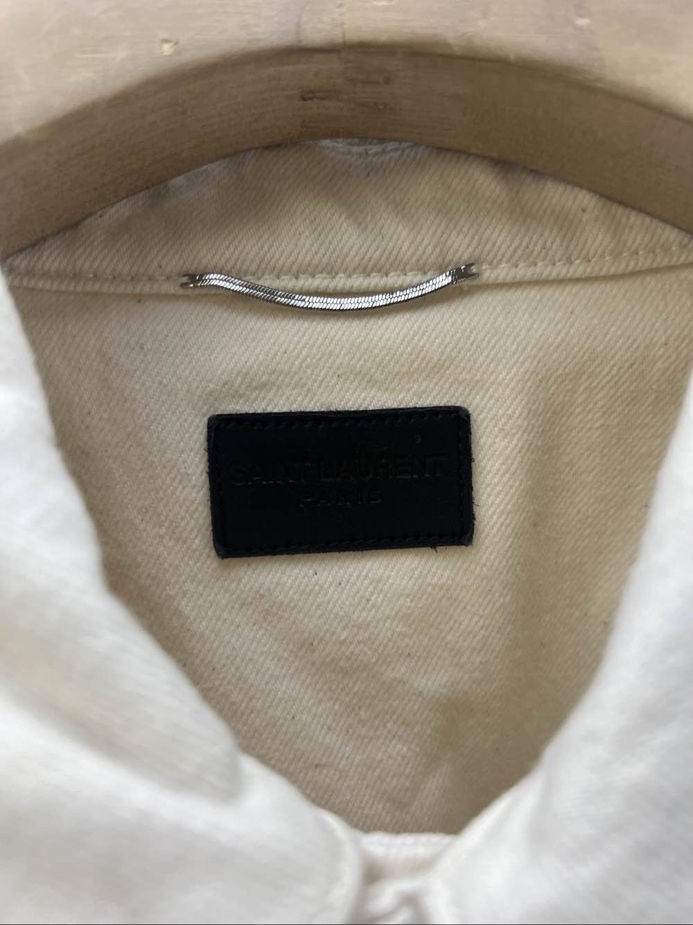 Saint Laurent Paris Saint Laurent White Cotton Denim Jacket Size L Size US L / EU 52-54 / 3 - 3 Thumbnail