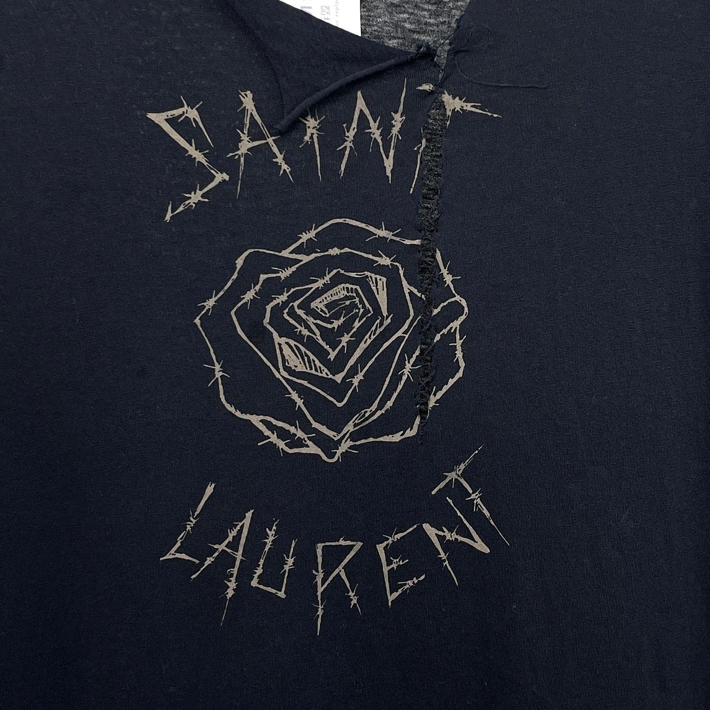 Saint Laurent Paris Saint Laurent Barbed Wire Rose Graphic T-Shirt Size S Size US S / EU 44-46 / 1 - 5 Thumbnail