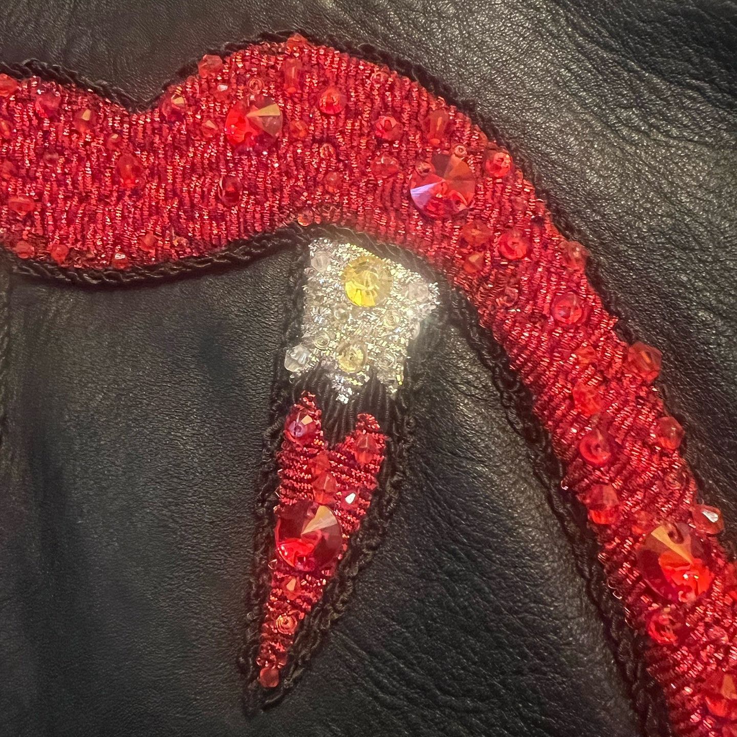 Saint Laurent Paris Saint Laurent Beaded Lips Leather Jacket US M Size US M / EU 48-50 / 2 - 5 Thumbnail