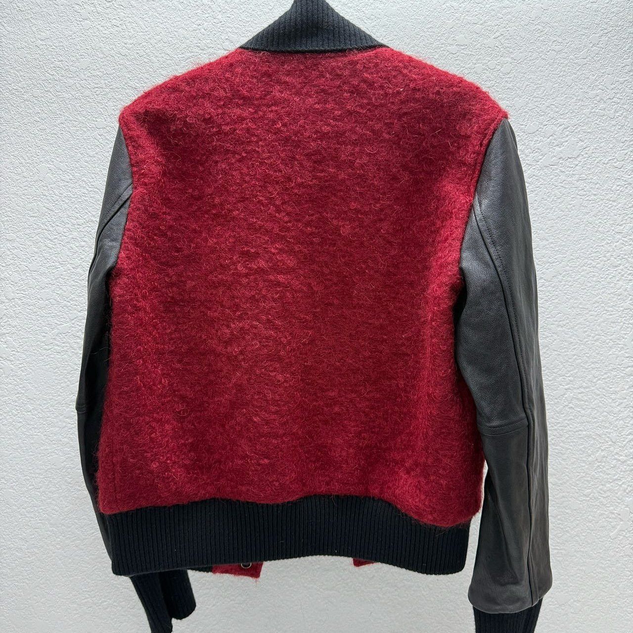 Saint Laurent Paris Saint Laurent Red Wool Leather Varsity Jacket Size 38 Size S / US 4 / IT 40 - 2 Thumbnail
