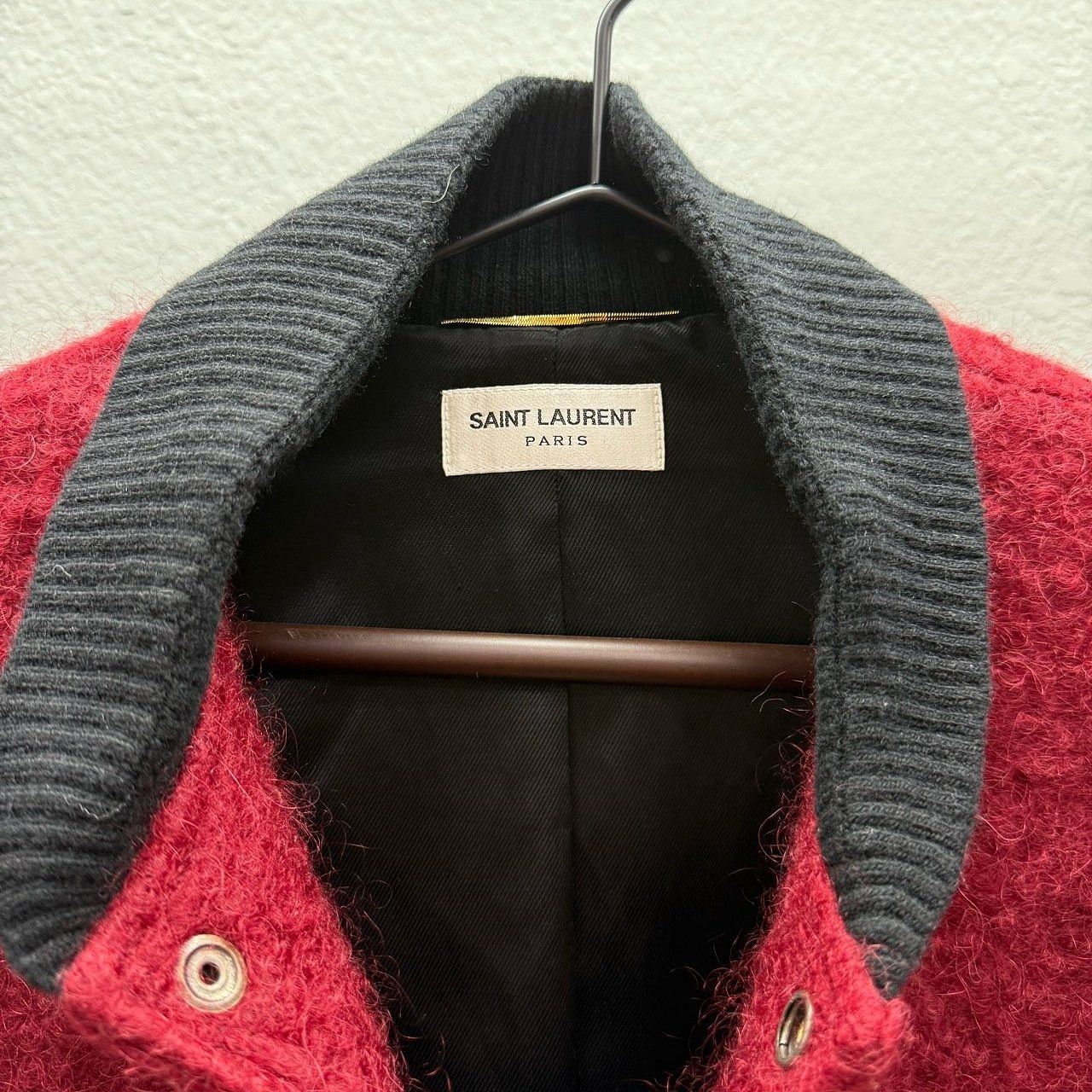 Saint Laurent Paris Saint Laurent Red Wool Leather Varsity Jacket Size 38 Size S / US 4 / IT 40 - 3 Thumbnail