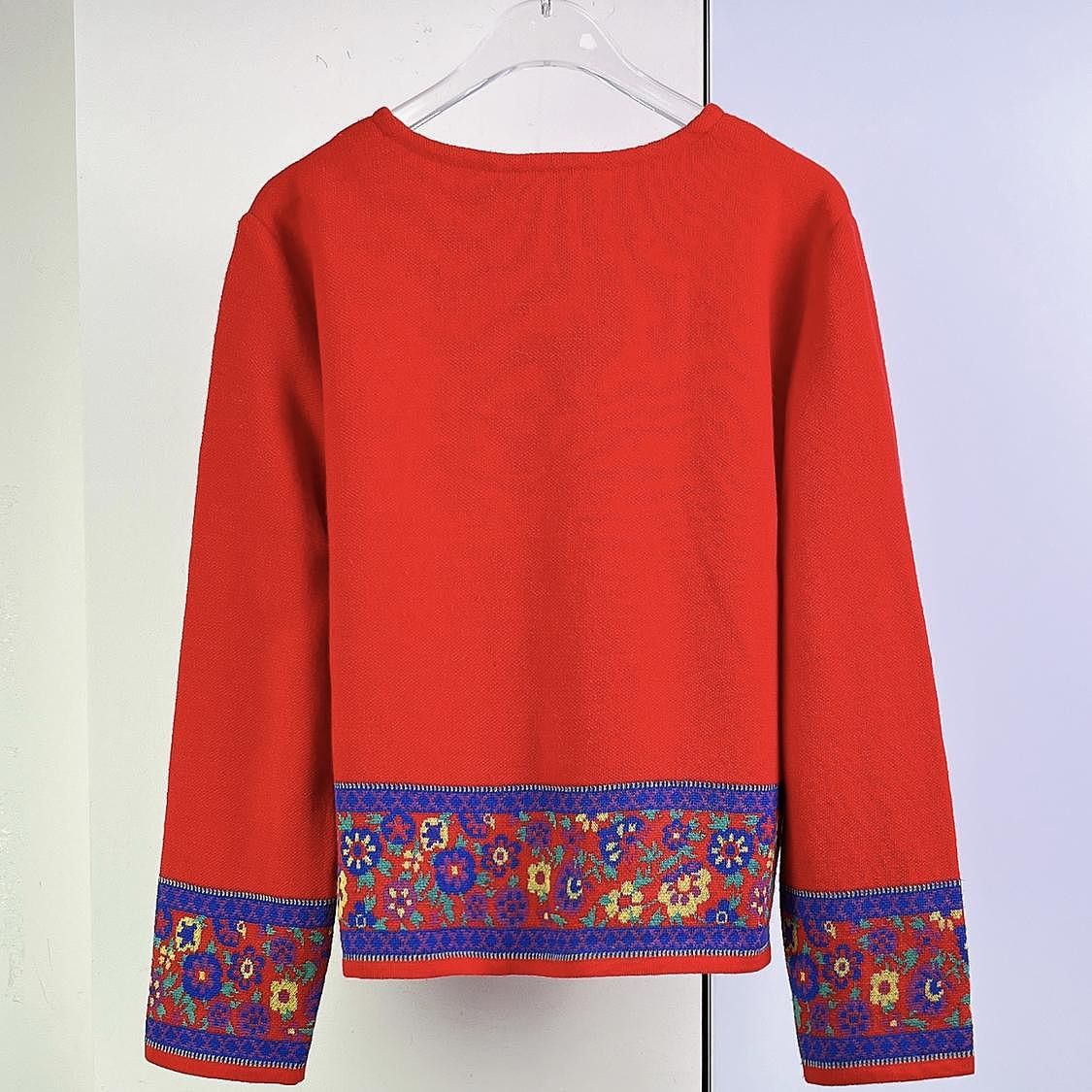Yves Saint Laurent Yves Saint Laurent Floral Trim Wool Cardigan Size M Size M / US 6-8 / IT 42-44 - 2 Thumbnail