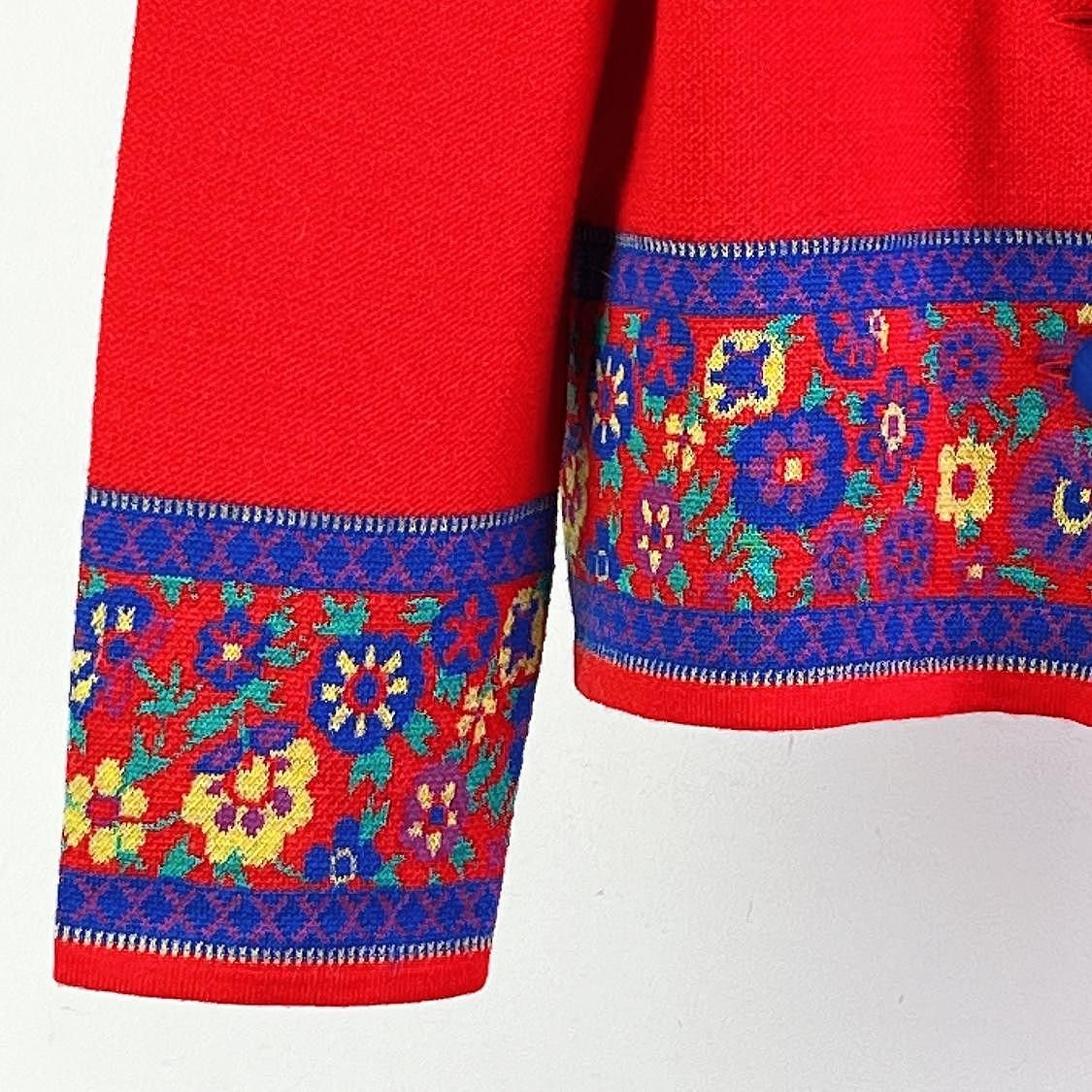 Yves Saint Laurent Yves Saint Laurent Floral Trim Wool Cardigan Size M Size M / US 6-8 / IT 42-44 - 6 Thumbnail
