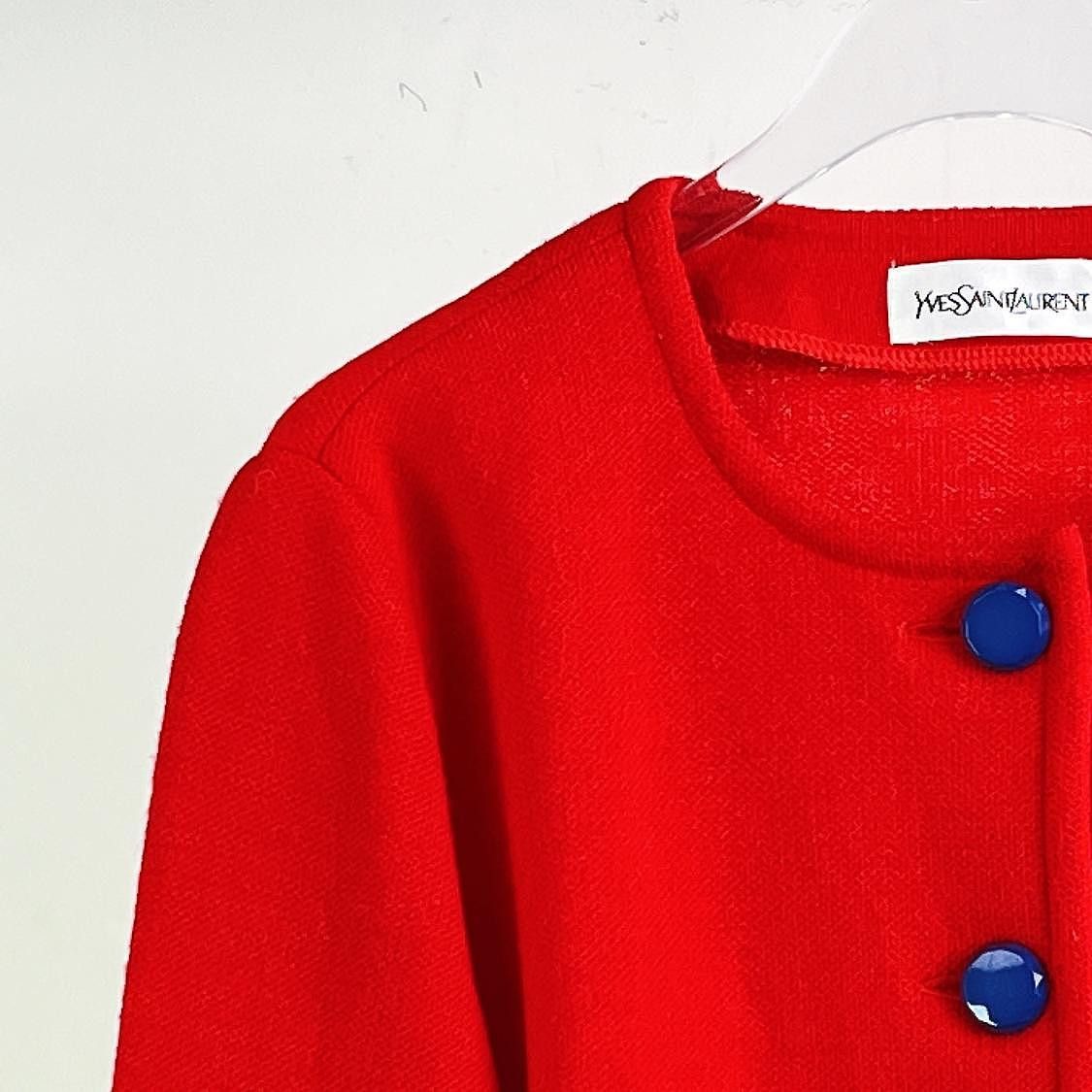Yves Saint Laurent Yves Saint Laurent Floral Trim Wool Cardigan Size M Size M / US 6-8 / IT 42-44 - 5 Thumbnail