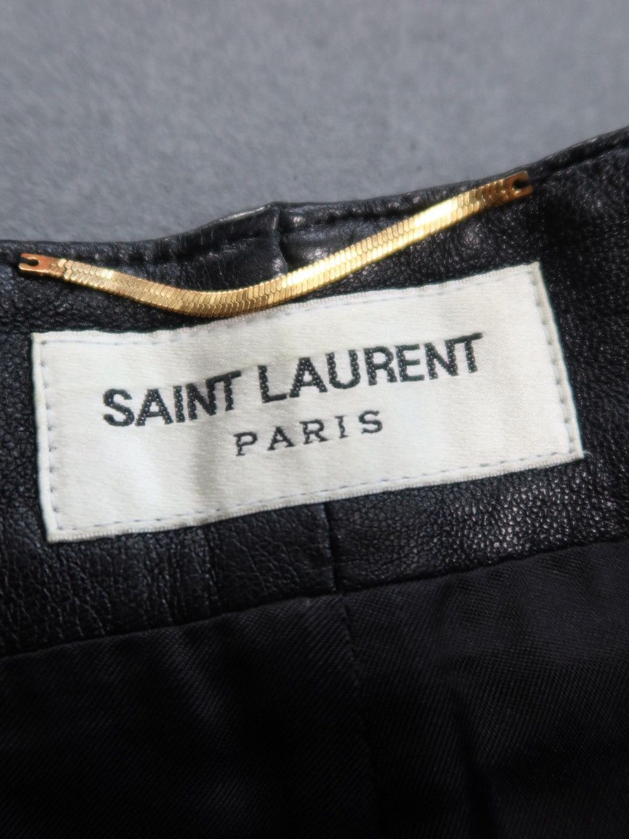 Saint Laurent Paris Saint Laurent Leather Shorts Black F36 Size 26" / US 2 / IT 38 - 3 Thumbnail