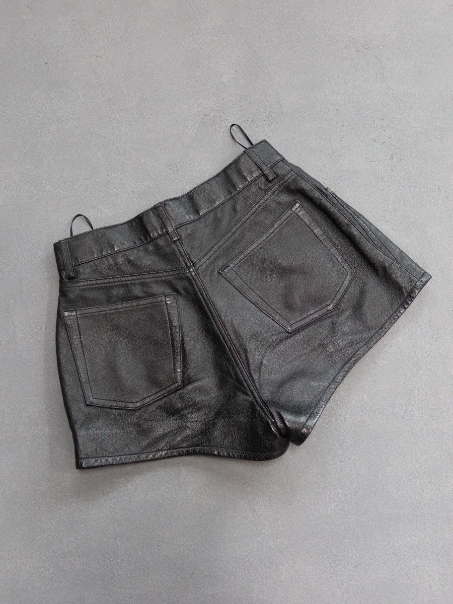 Saint Laurent Paris Saint Laurent Leather Shorts Black F36 Size 26" / US 2 / IT 38 - 2 Thumbnail