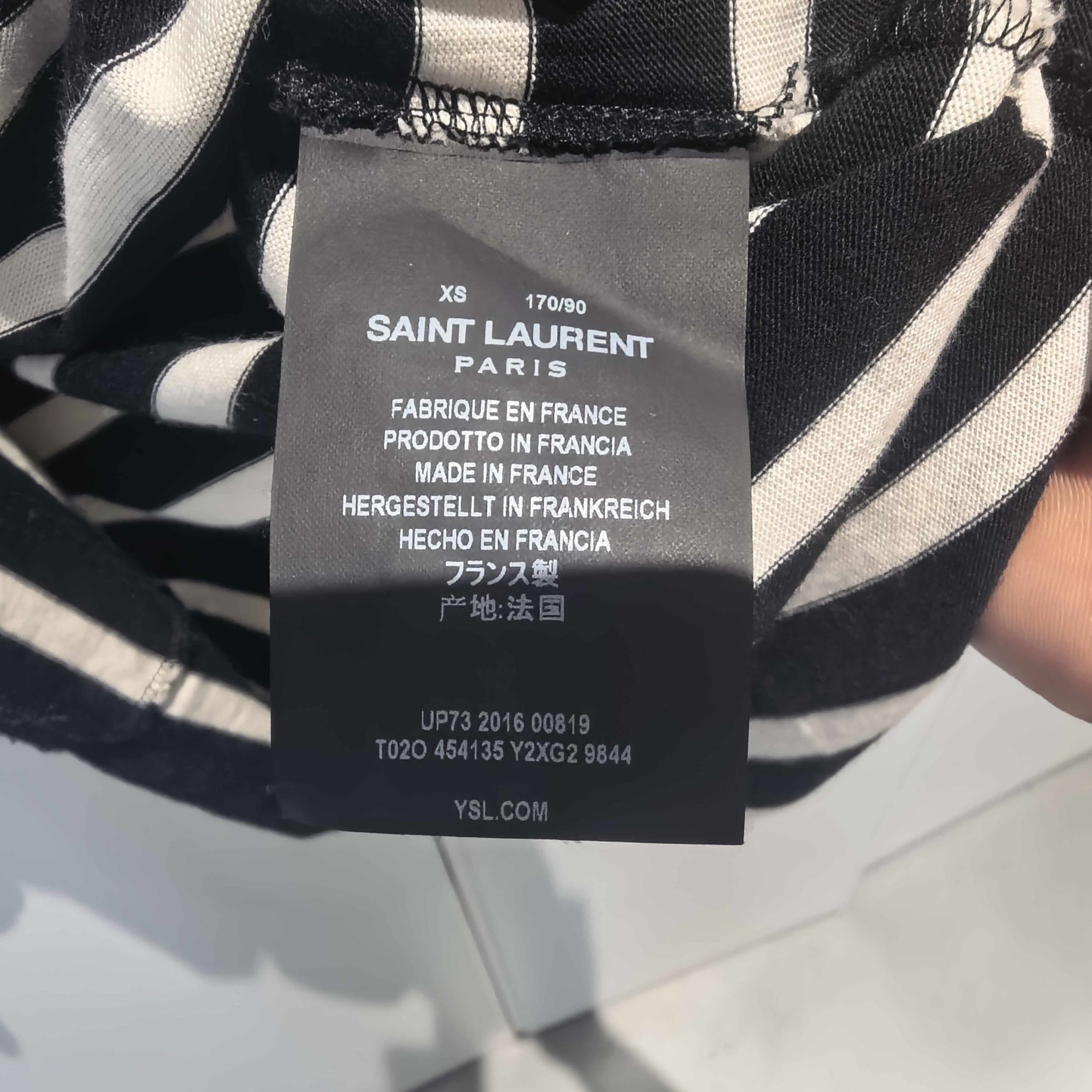 Saint Laurent Paris Saint Laurent Striped Rhinestone Star Long Sleeve T-Shirt XS Size XS / US 0-2 / IT 36-38 - 4 Thumbnail