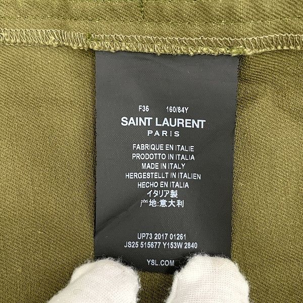 Saint Laurent Paris Saint Laurent Olive Button Mini Skirt F36 Size 26" / US 2 / IT 38 - 4 Thumbnail