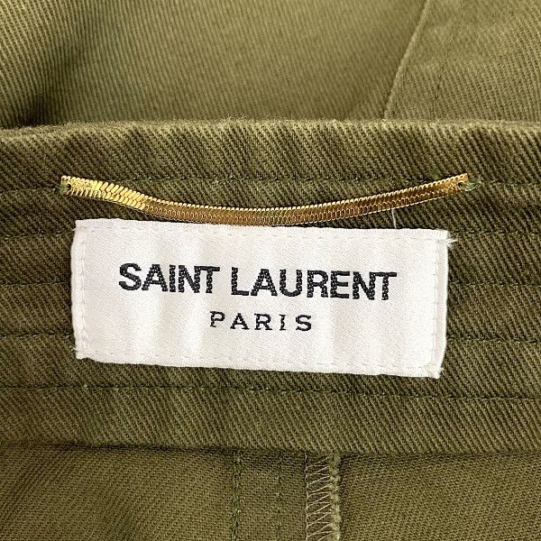 Saint Laurent Paris Saint Laurent Olive Button Mini Skirt F36 Size 26" / US 2 / IT 38 - 3 Thumbnail