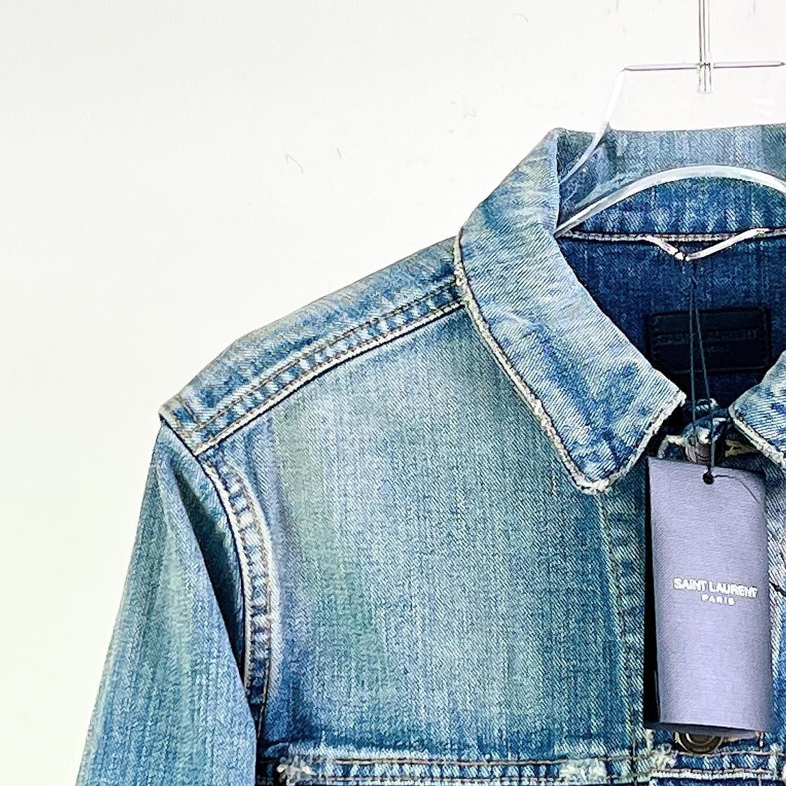 Saint Laurent Paris Saint Laurent Shark Embroidery Denim Jacket Size S Size S / US 4 / IT 40 - 5 Thumbnail