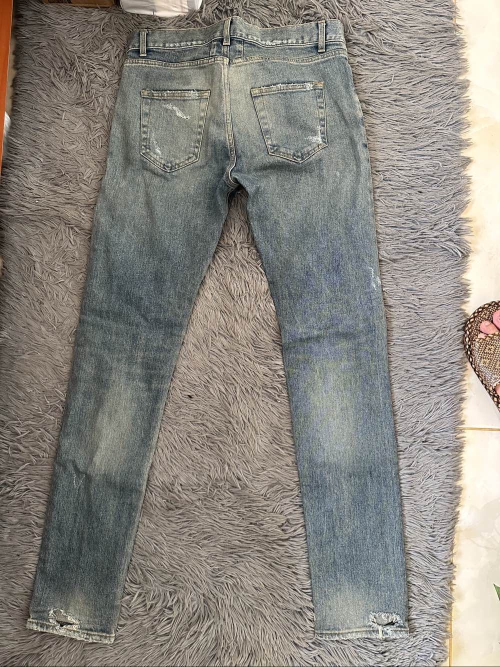 Saint Laurent Paris Saint Laurent Distressed Denim Jeans Size 31 Size US 31 - 2 Thumbnail