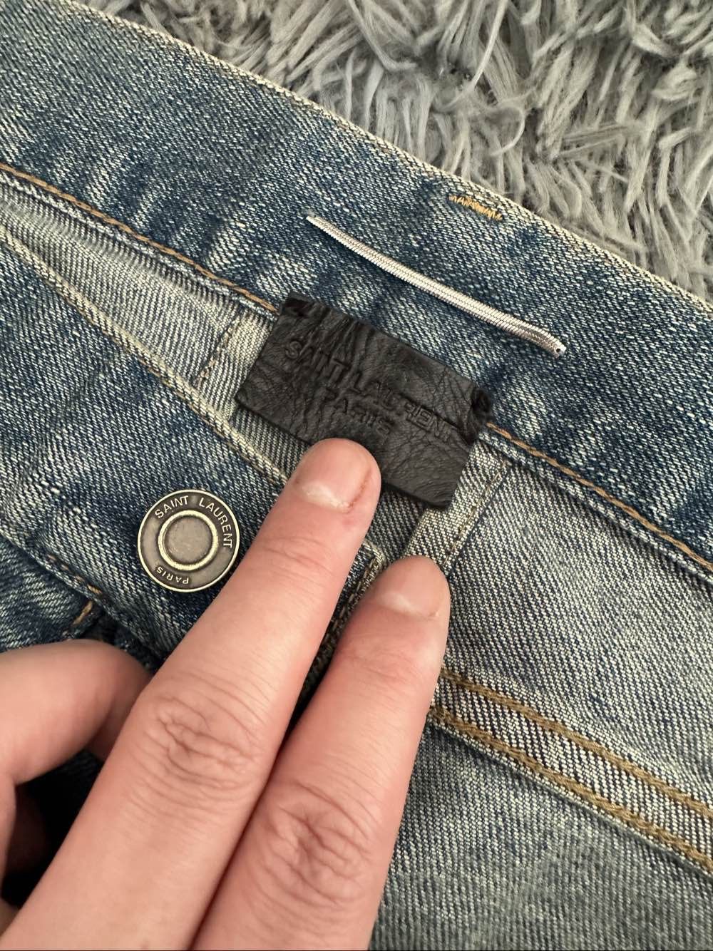 Saint Laurent Paris Saint Laurent Distressed Denim Jeans Size 31 Size US 31 - 3 Thumbnail