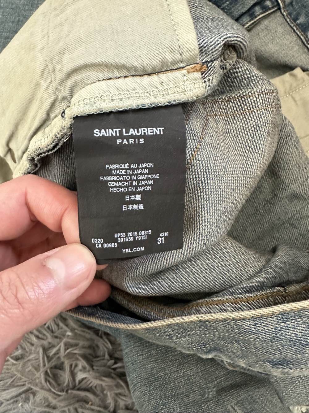 Saint Laurent Paris Saint Laurent Distressed Denim Jeans Size 31 Size US 31 - 4 Thumbnail