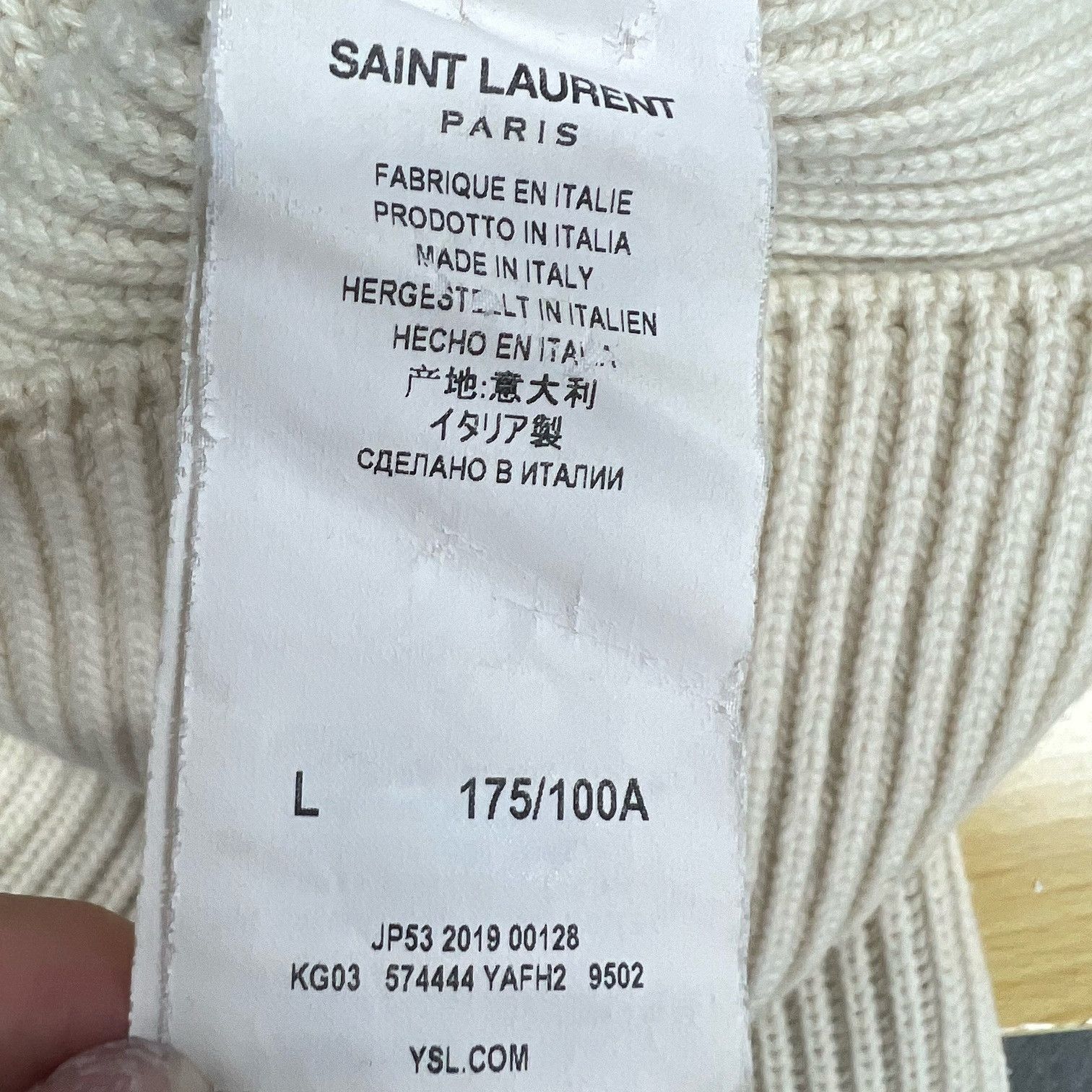 Saint Laurent Paris Saint Laurent Wool Cashmere Ribbed Sweater Size L Size US L / EU 52-54 / 3 - 4 Thumbnail
