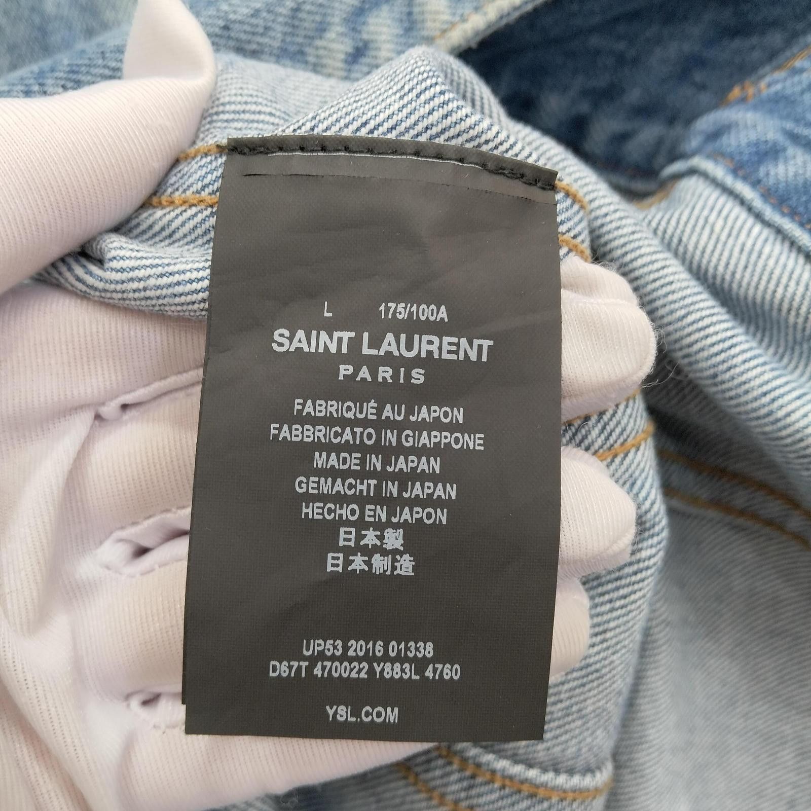 Saint Laurent Paris Saint Laurent Blue Denim Jacket Size L Size US L / EU 52-54 / 3 - 4 Thumbnail