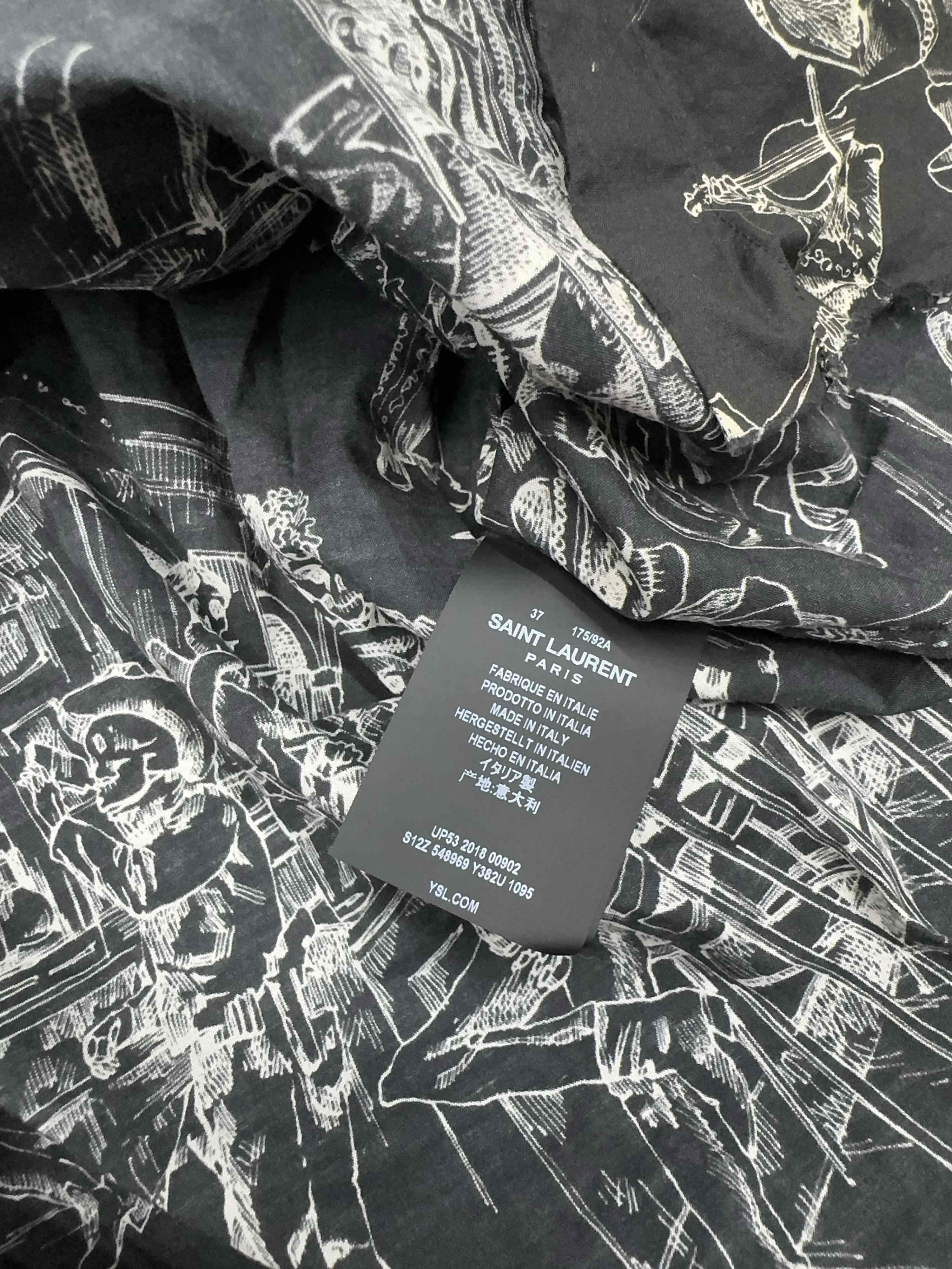 Saint Laurent Paris Saint Laurent Skeleton Print Button Up Shirt Size S Size US S / EU 44-46 / 1 - 4 Thumbnail