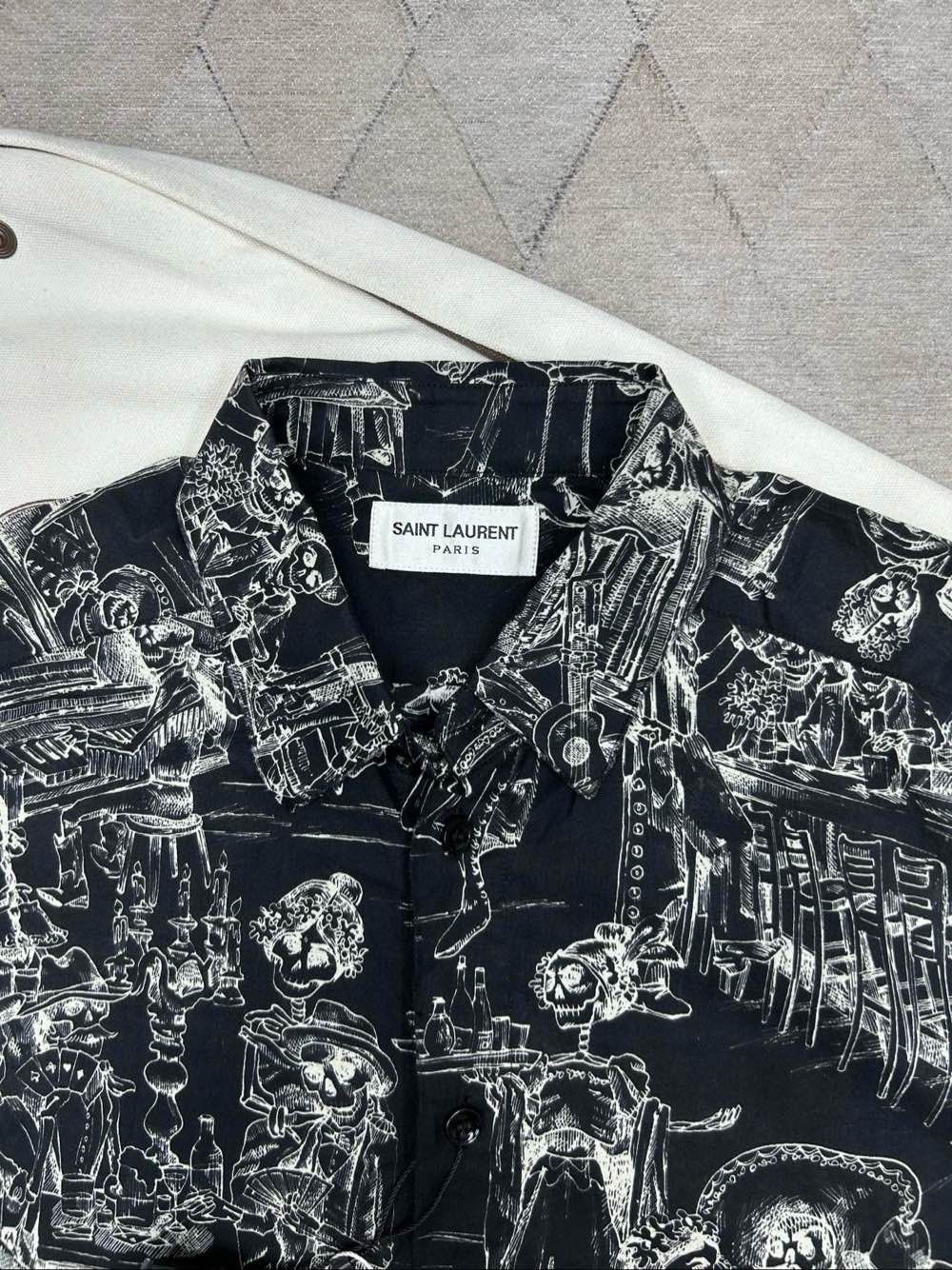 Saint Laurent Paris Saint Laurent Skeleton Print Button Up Shirt Size S Size US S / EU 44-46 / 1 - 3 Thumbnail
