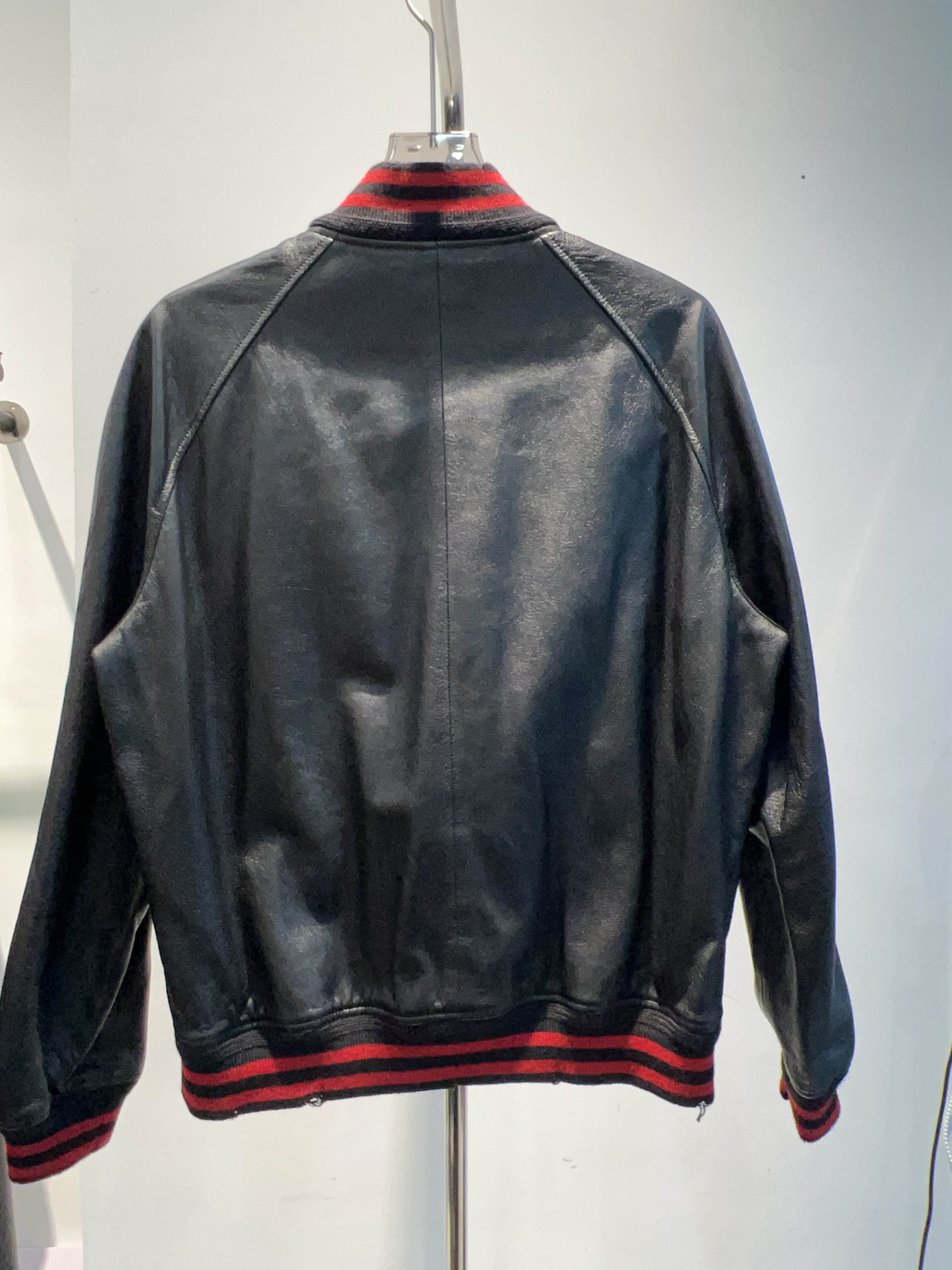 Saint Laurent Paris Saint Laurent Leather Varsity Bomber Jacket Size 54 Size US L / EU 52-54 / 3 - 2 Thumbnail