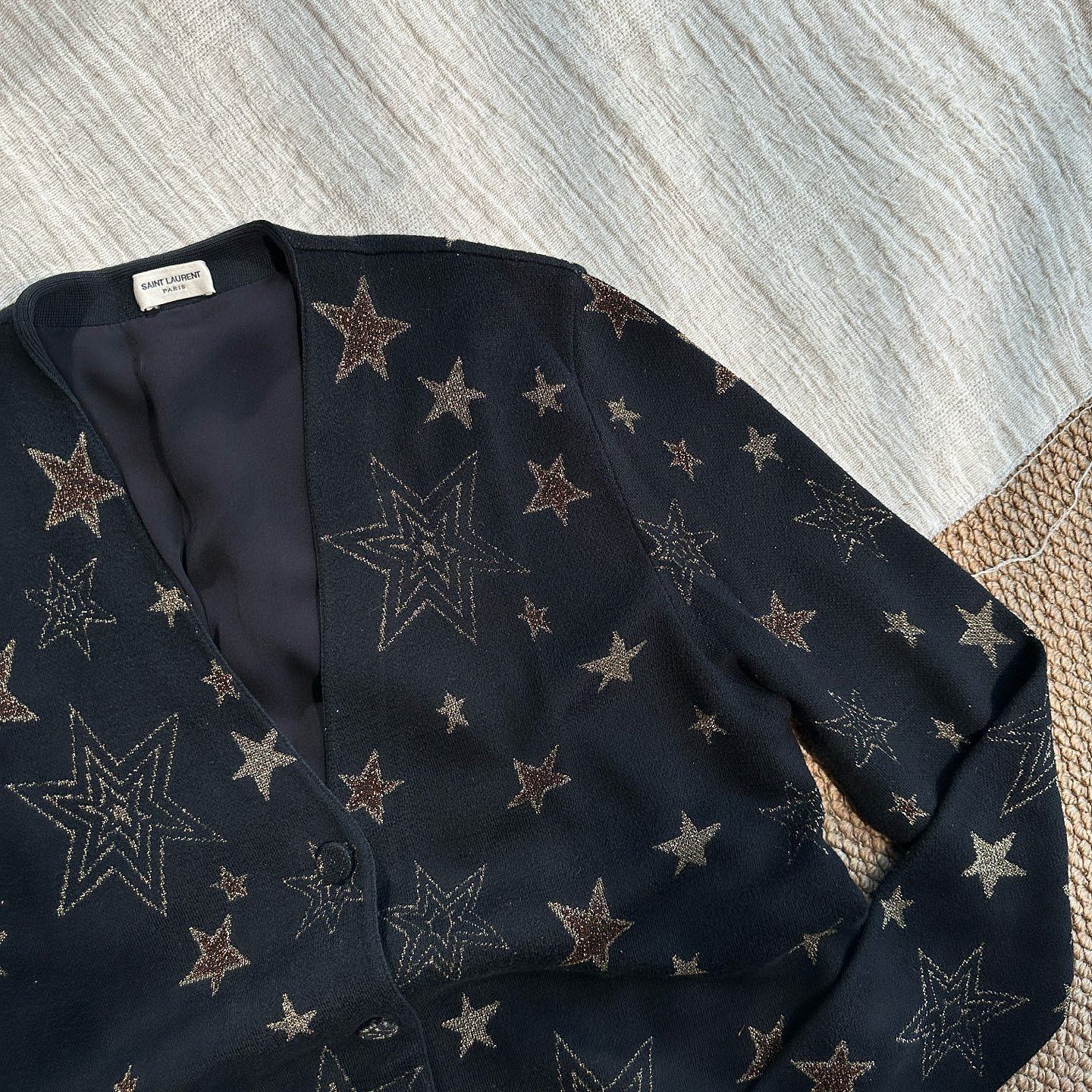 Saint Laurent Paris Saint Laurent Gold Star Cardigan Size XS Size US XS / EU 42 / 0 - 6 Thumbnail