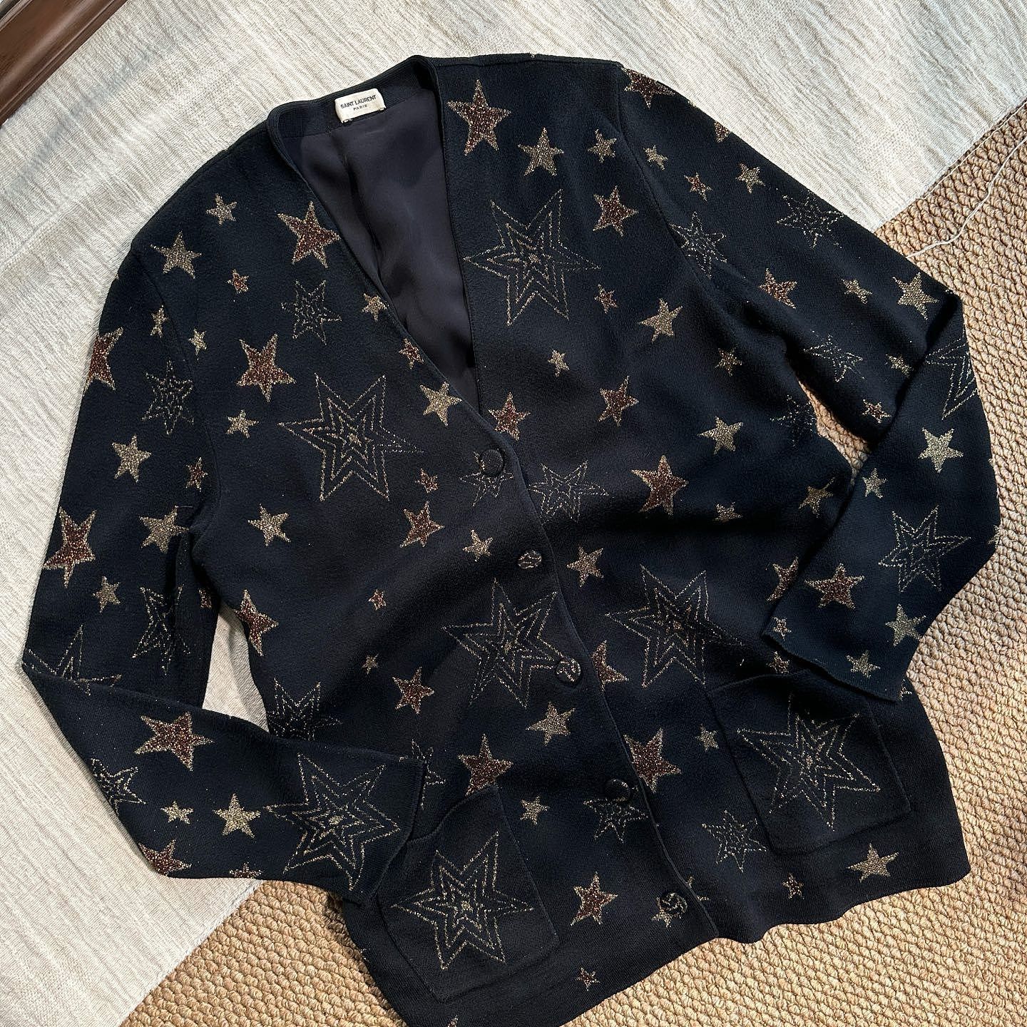 Saint Laurent Paris Saint Laurent Gold Star Cardigan Size XS Size US XS / EU 42 / 0 - 5 Thumbnail