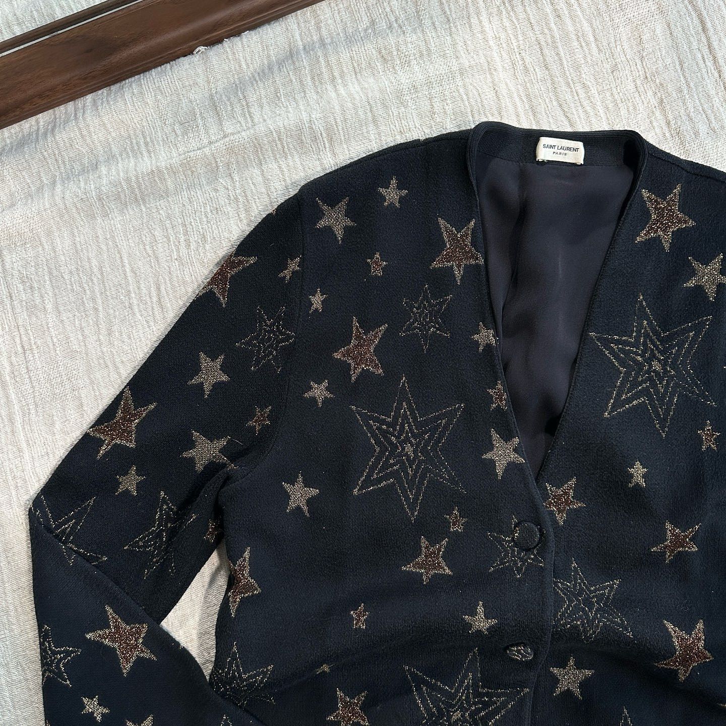 Saint Laurent Paris Saint Laurent Gold Star Cardigan Size XS Size US XS / EU 42 / 0 - 8 Thumbnail