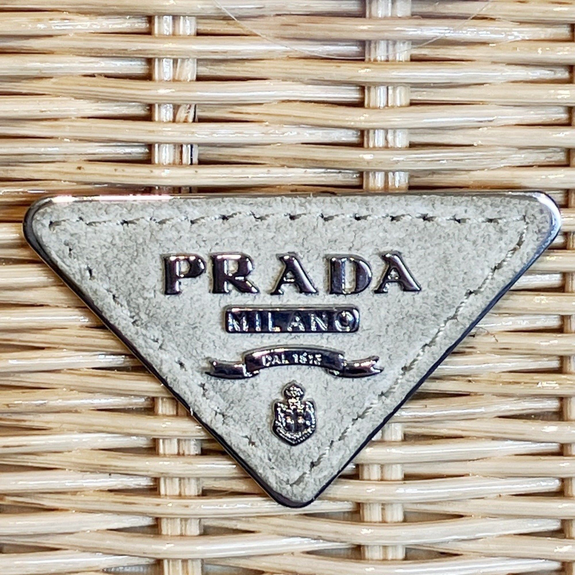 Prada Prada wicker basket bag handbag rattan cotton sequin Size ONE SIZE - 4 Thumbnail