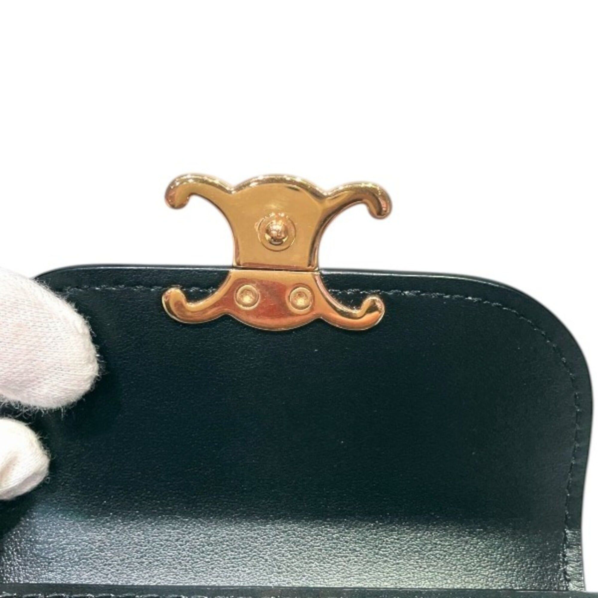 Celine Celine Small Flap Wallet Tri-fold Triomphe Calfskin 10D783DPV Size ONE SIZE - 9 Thumbnail