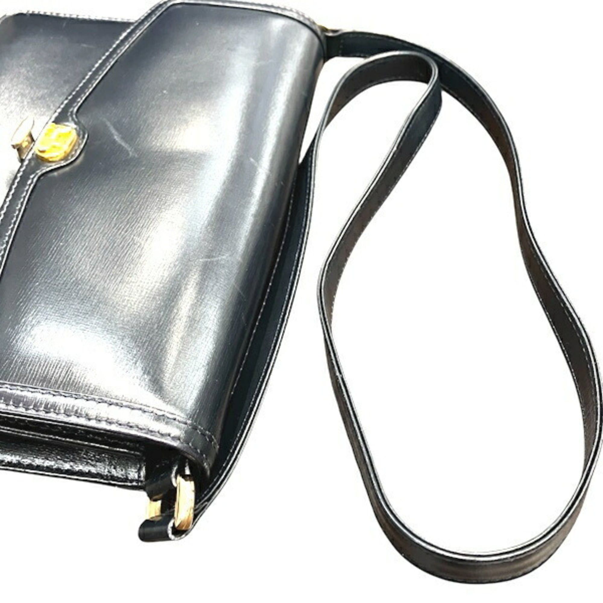 Celine Celine Carriage Hardware Navy Leather Handbag Shoulder Bag for Women Size ONE SIZE - 6 Thumbnail