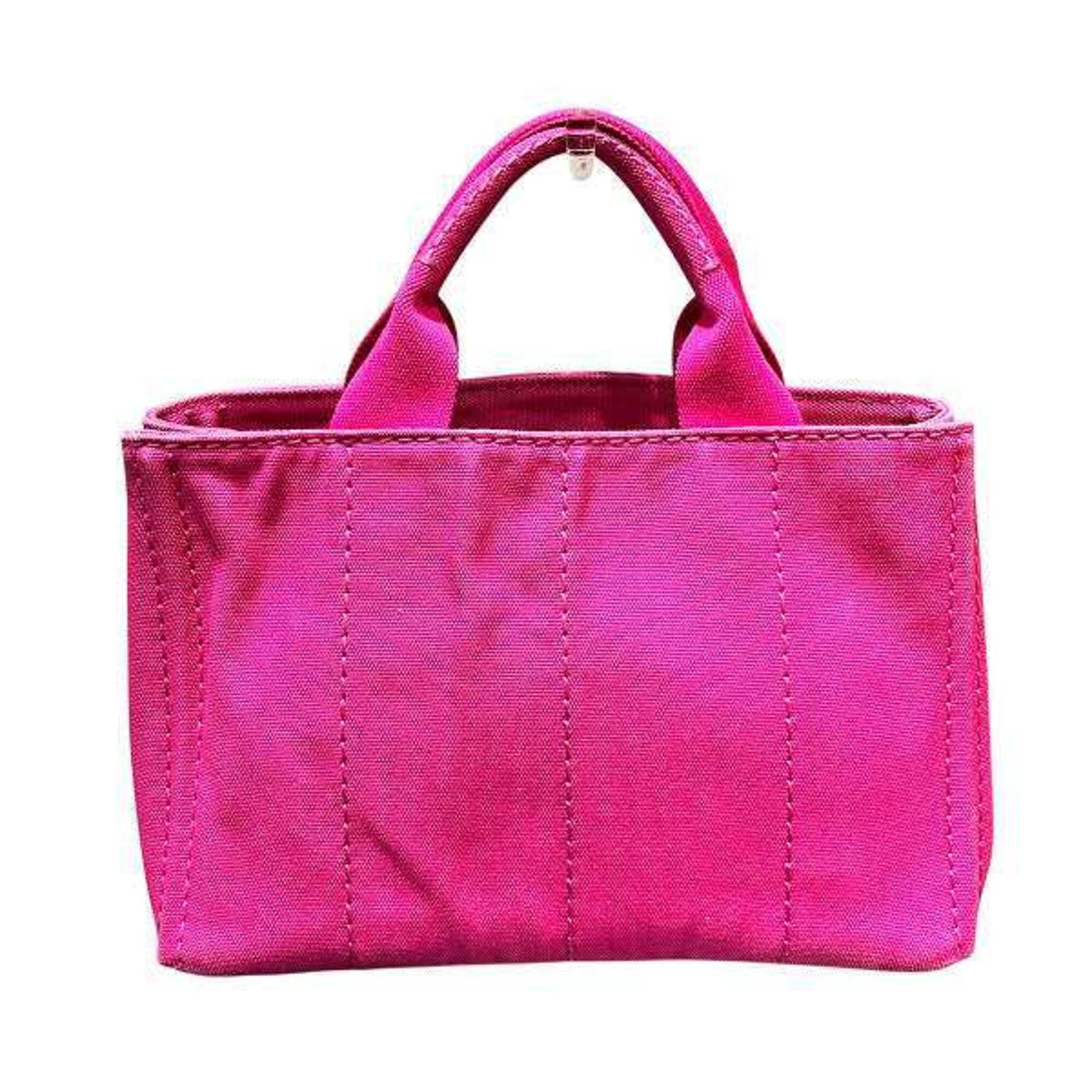 Prada Prada Canapa B2439 Pink Canvas Handbag Tote Bag for Women Size ONE SIZE - 2 Thumbnail