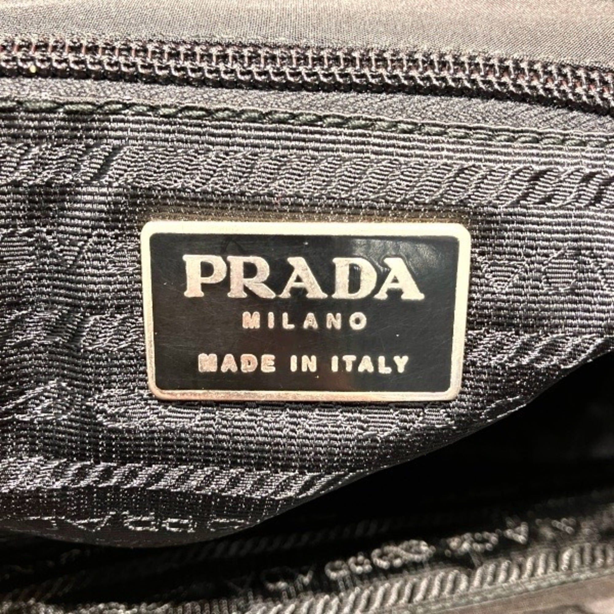 Prada Prada Black Nylon x Plastic Handbag Tote Bag for Men and Women Size ONE SIZE - 4 Thumbnail