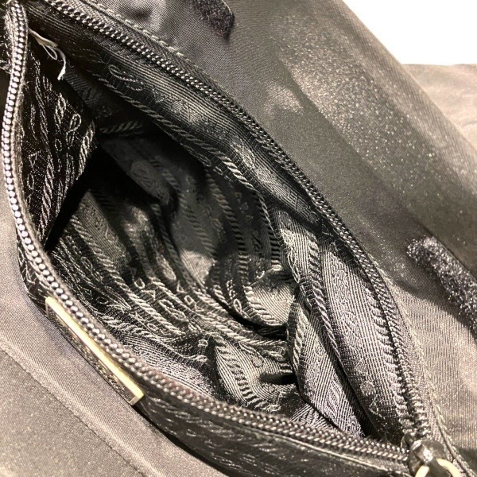 Prada Prada Black Nylon x Plastic Handbag Tote Bag for Men and Women Size ONE SIZE - 9 Thumbnail