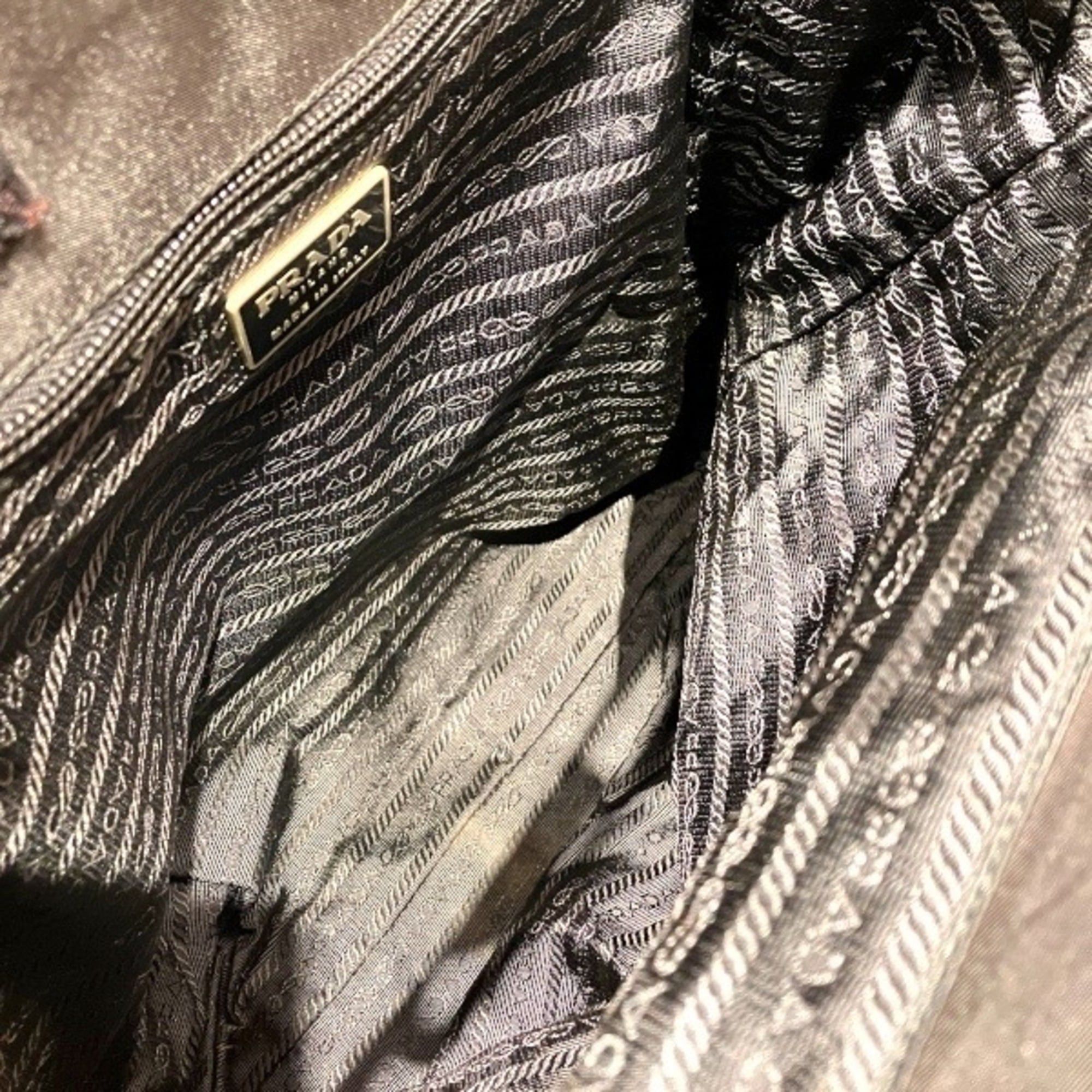 Prada Prada Black Nylon x Plastic Handbag Tote Bag for Men and Women Size ONE SIZE - 5 Thumbnail
