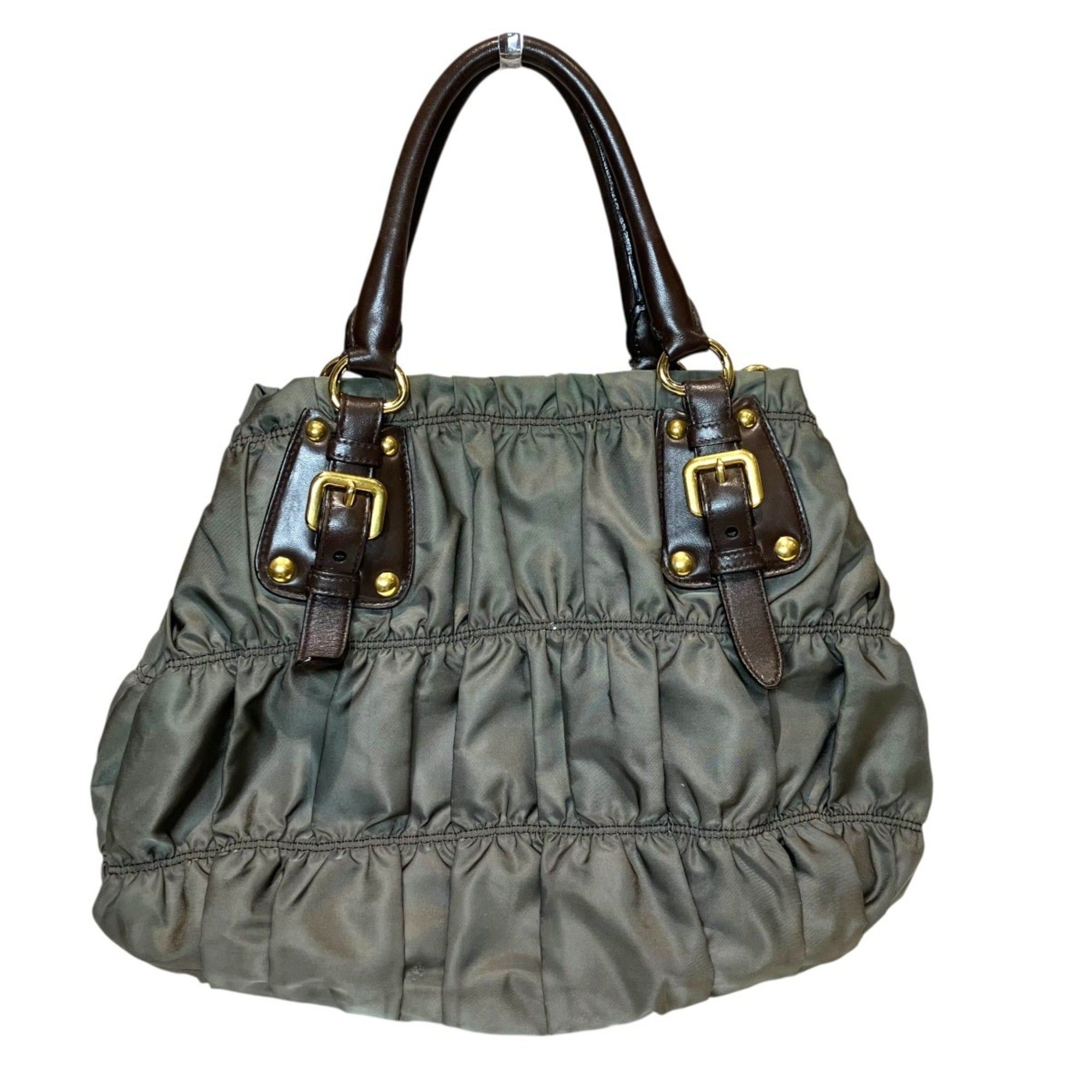 Prada Prada Gathered Bag Handbag Tessuto Gaufre Nylon Leather BN1788 Size ONE SIZE - 2 Thumbnail