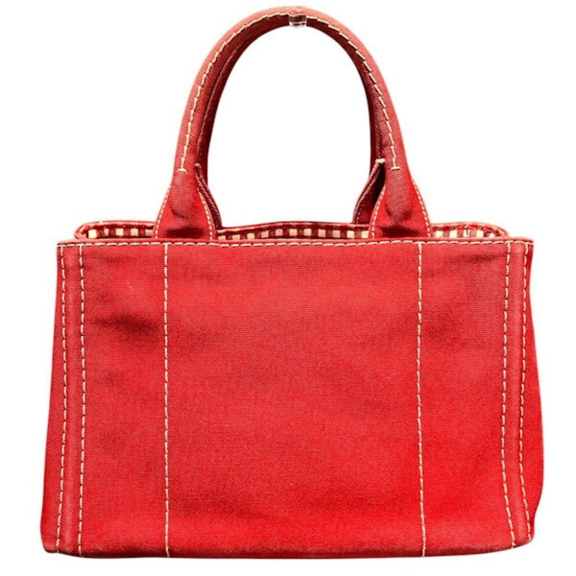 Prada Prada Canapa 1BG439 Red Handbag Tote Bag for Women Size ONE SIZE - 2 Thumbnail