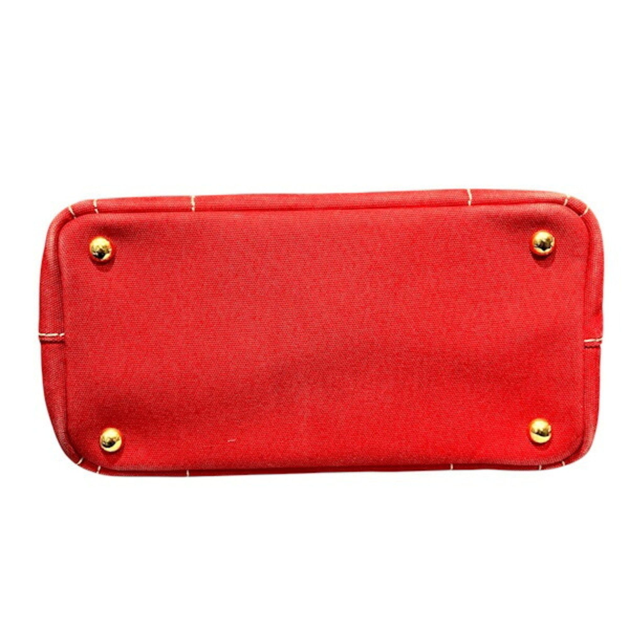 Prada Prada Canapa 1BG439 Red Handbag Tote Bag for Women Size ONE SIZE - 3 Thumbnail