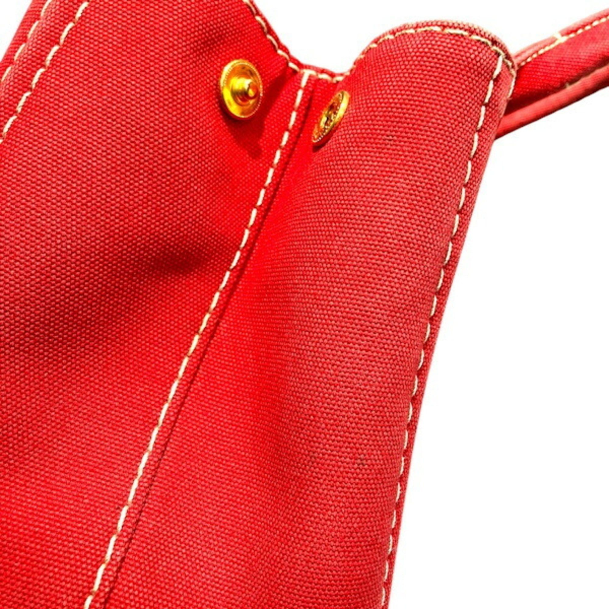 Prada Prada Canapa 1BG439 Red Handbag Tote Bag for Women Size ONE SIZE - 9 Thumbnail