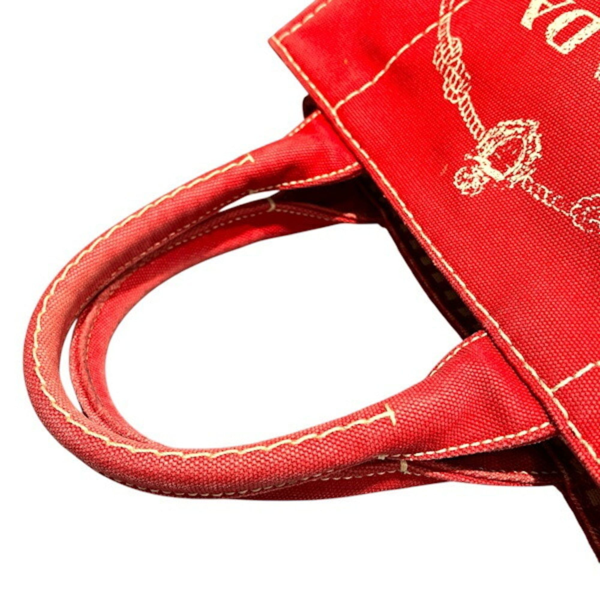 Prada Prada Canapa 1BG439 Red Handbag Tote Bag for Women Size ONE SIZE - 7 Thumbnail