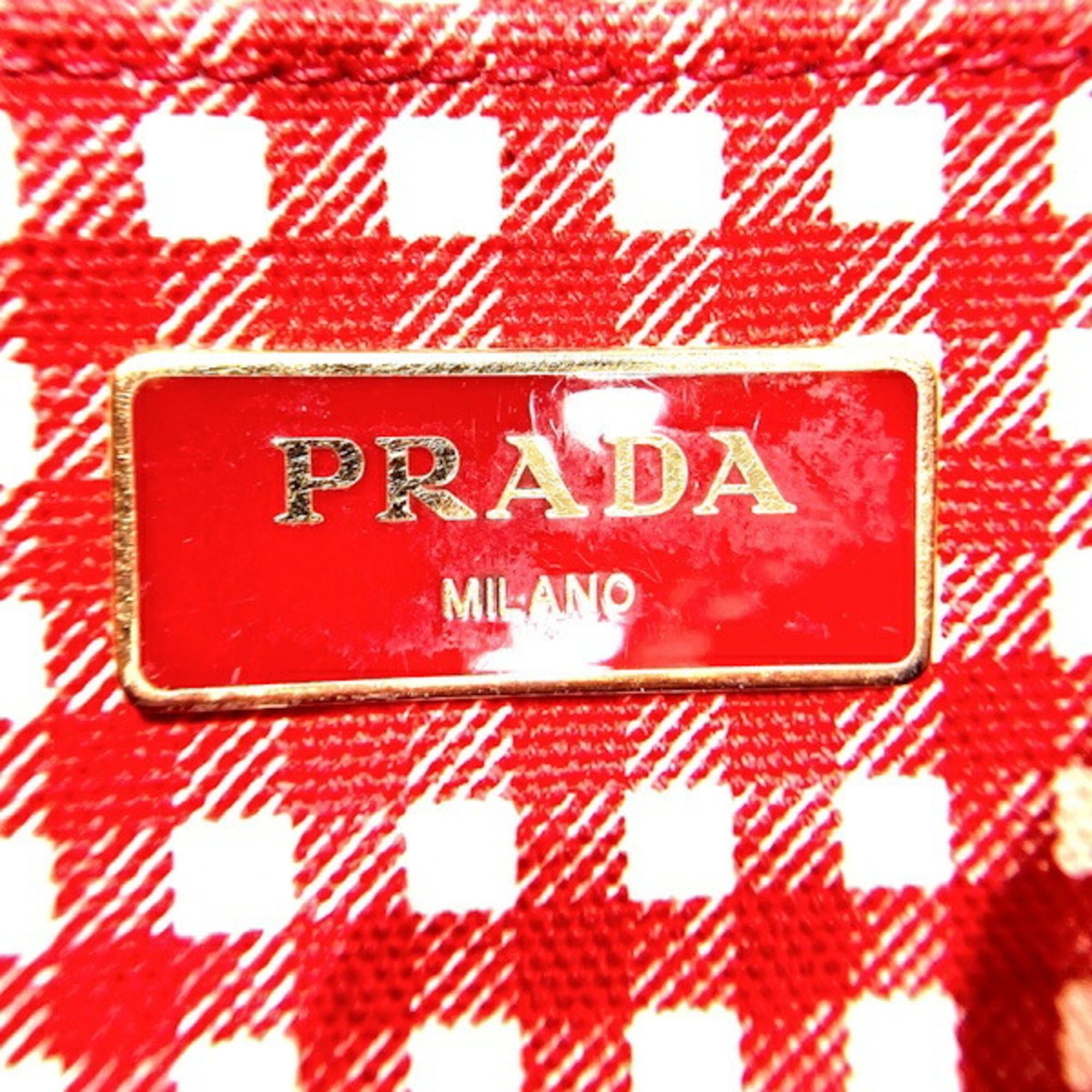 Prada Prada Canapa 1BG439 Red Handbag Tote Bag for Women Size ONE SIZE - 4 Thumbnail