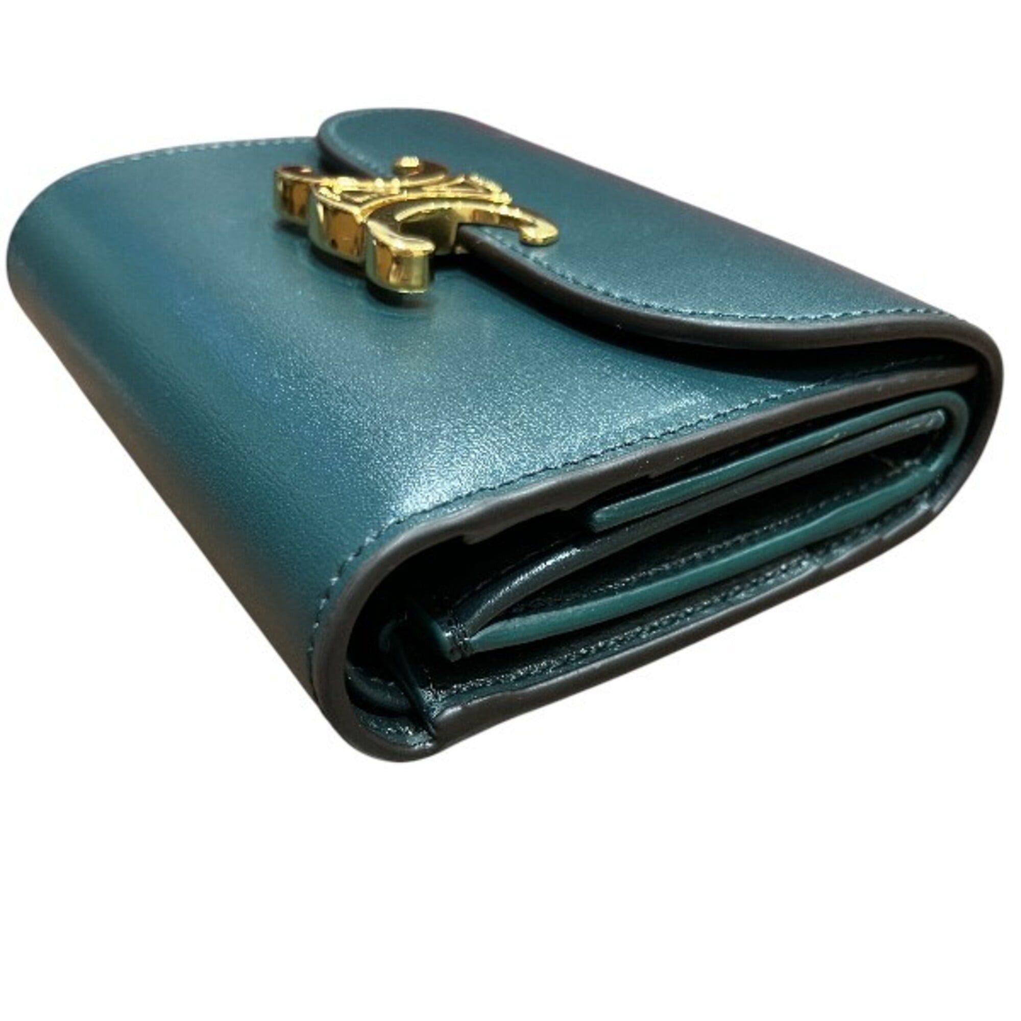 Celine Celine Triomphe Small Flap 10D783DPU31AN Compact Wallet, Tri-fold Wallet for Women Size ONE SIZE - 8 Thumbnail