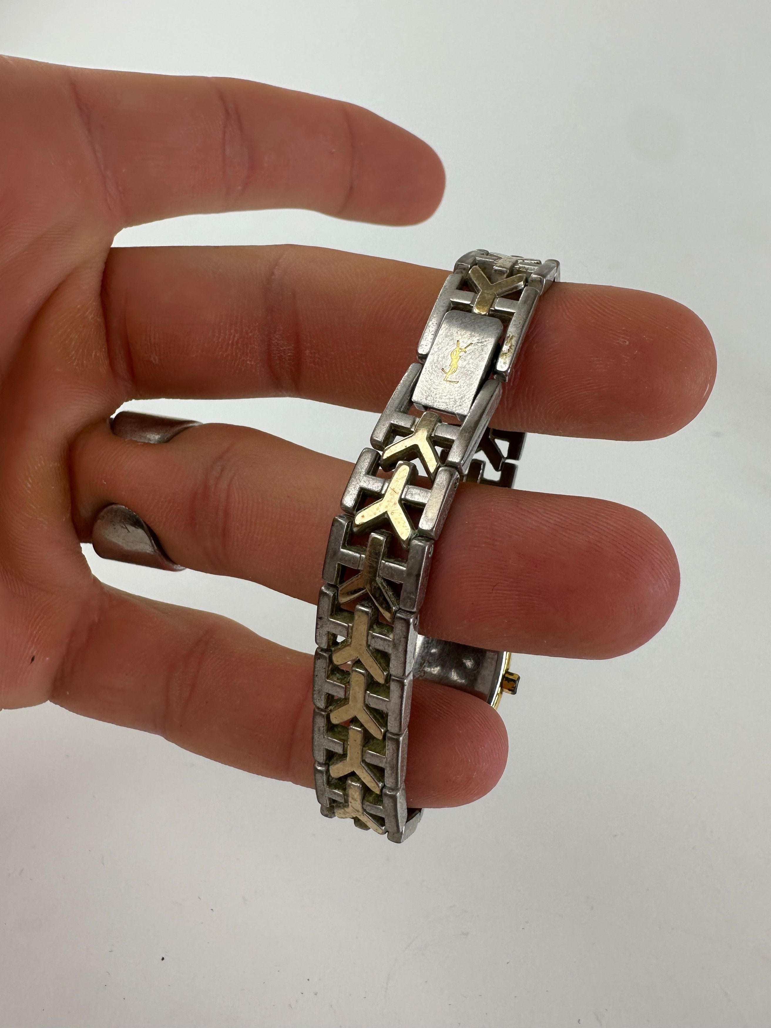 Yves Saint Laurent Vintage Two-Tone Ladies Watch White Dial Size ONE SIZE - 4 Thumbnail