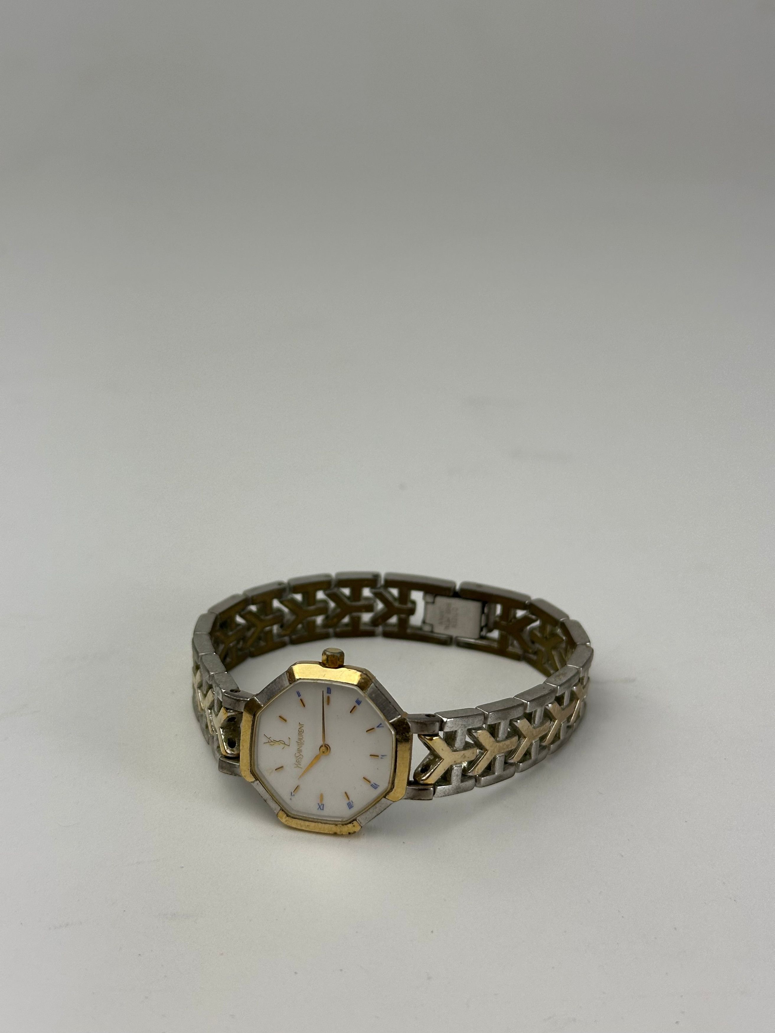 Yves Saint Laurent Vintage Two-Tone Ladies Watch White Dial Size ONE SIZE - 5 Thumbnail