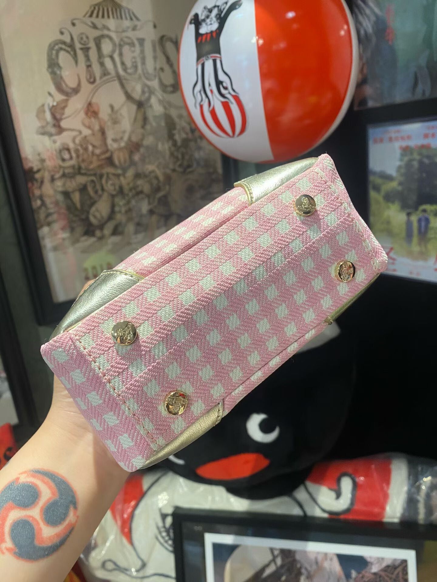 Vivienne Westwood Vivienne Westwood Pink Plaid Boston Bag Size ONE SIZE - 4 Thumbnail