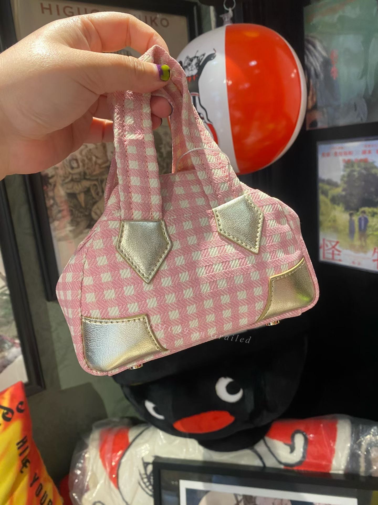 Vivienne Westwood Vivienne Westwood Pink Plaid Boston Bag Size ONE SIZE - 3 Thumbnail