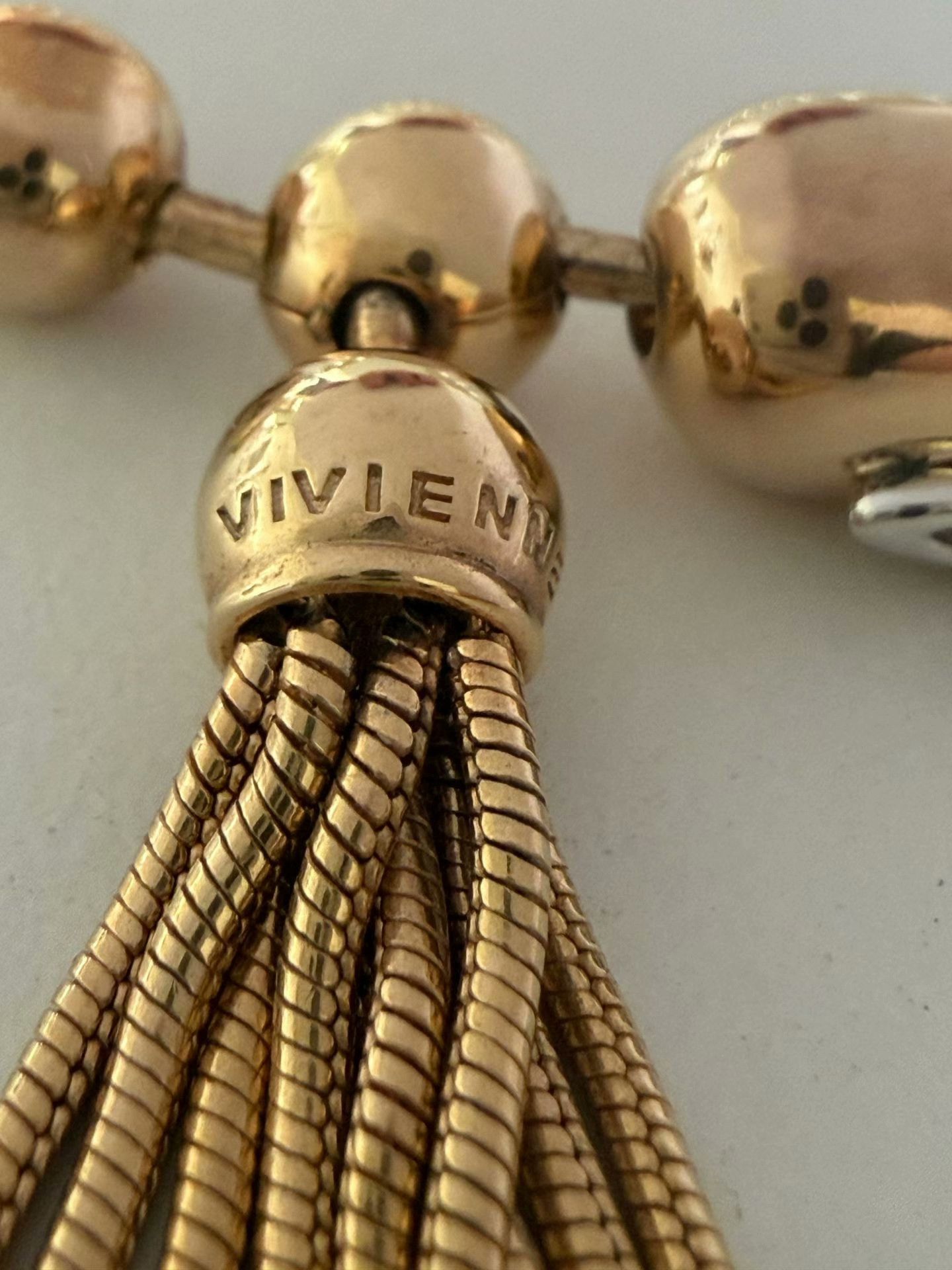 Vivienne Westwood Vivienne Westwood Saturn Bead Tassel Necklace Size ONE SIZE - 3 Thumbnail