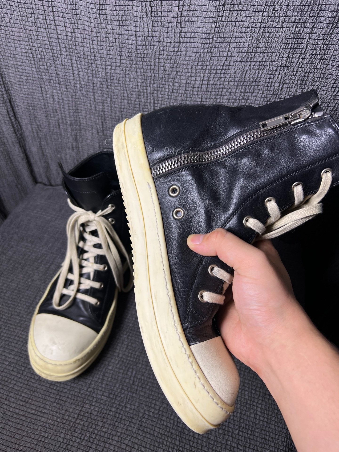 Rick Owens Rick Owens 17ss Leather High-Top Sneakers Size US 9 / EU 42 - 3 Thumbnail