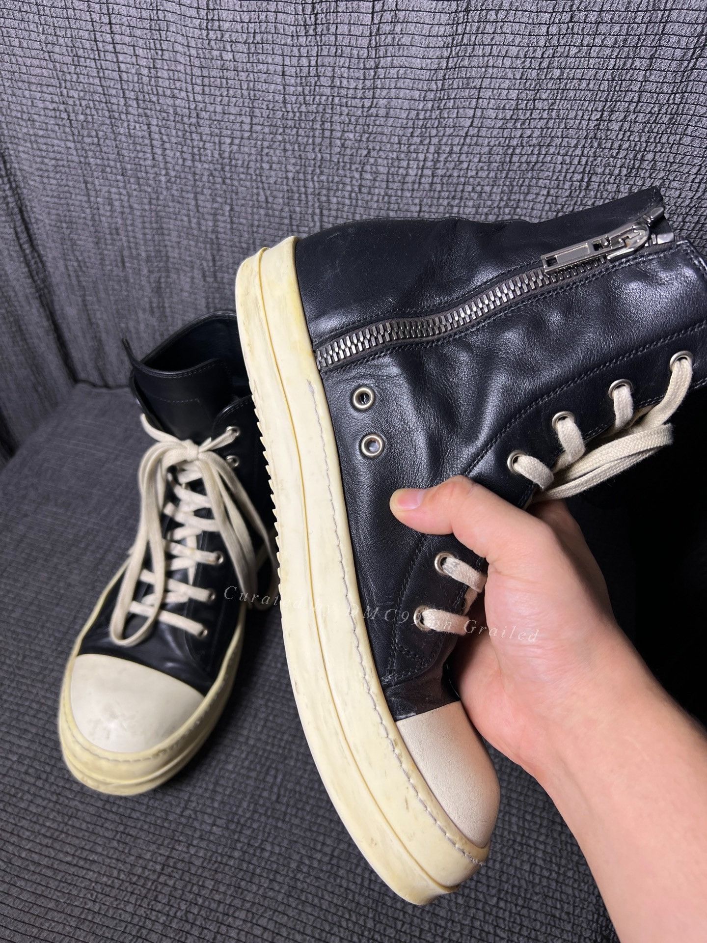 Rick Owens Rick Owens 17ss High-Top Leather Sneakers Size US 9 / EU 42 - 3 Thumbnail