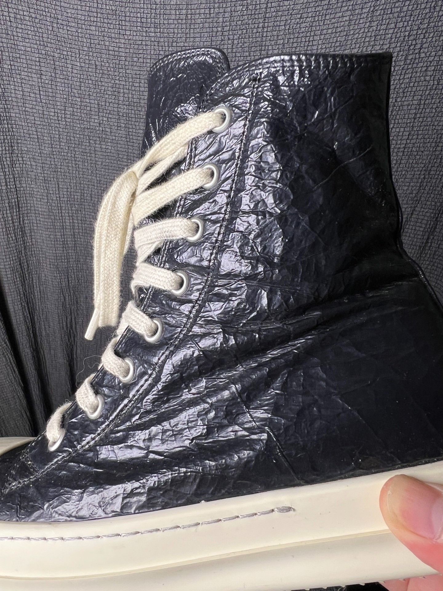 Rick Owens Rick Owens 25SS Perforated High Top Sneakers Size US 5 / IT 35 - 3 Thumbnail