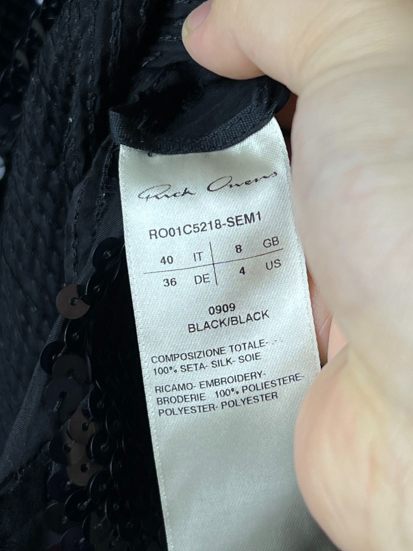 Rick Owens Rick Owens 23ss Sequin Silk Top Size S / US 4 / IT 40 - 6 Thumbnail